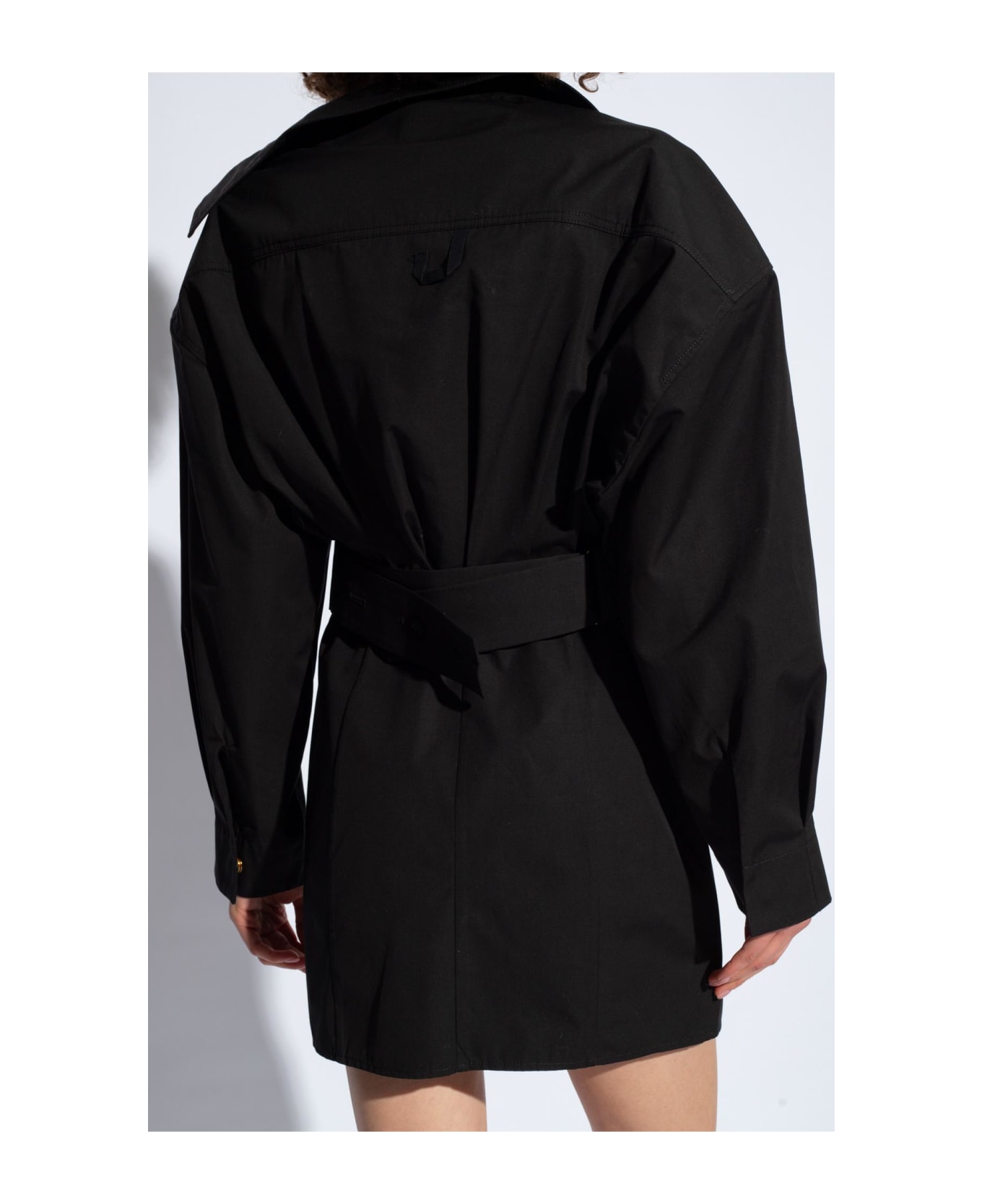Jacquemus Cropped Shirt Dress - Black