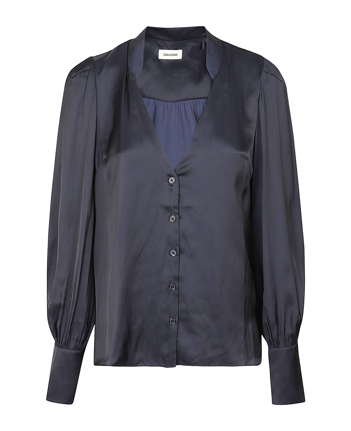 Zadig & Voltaire V-neck Satin Blouse - Encre