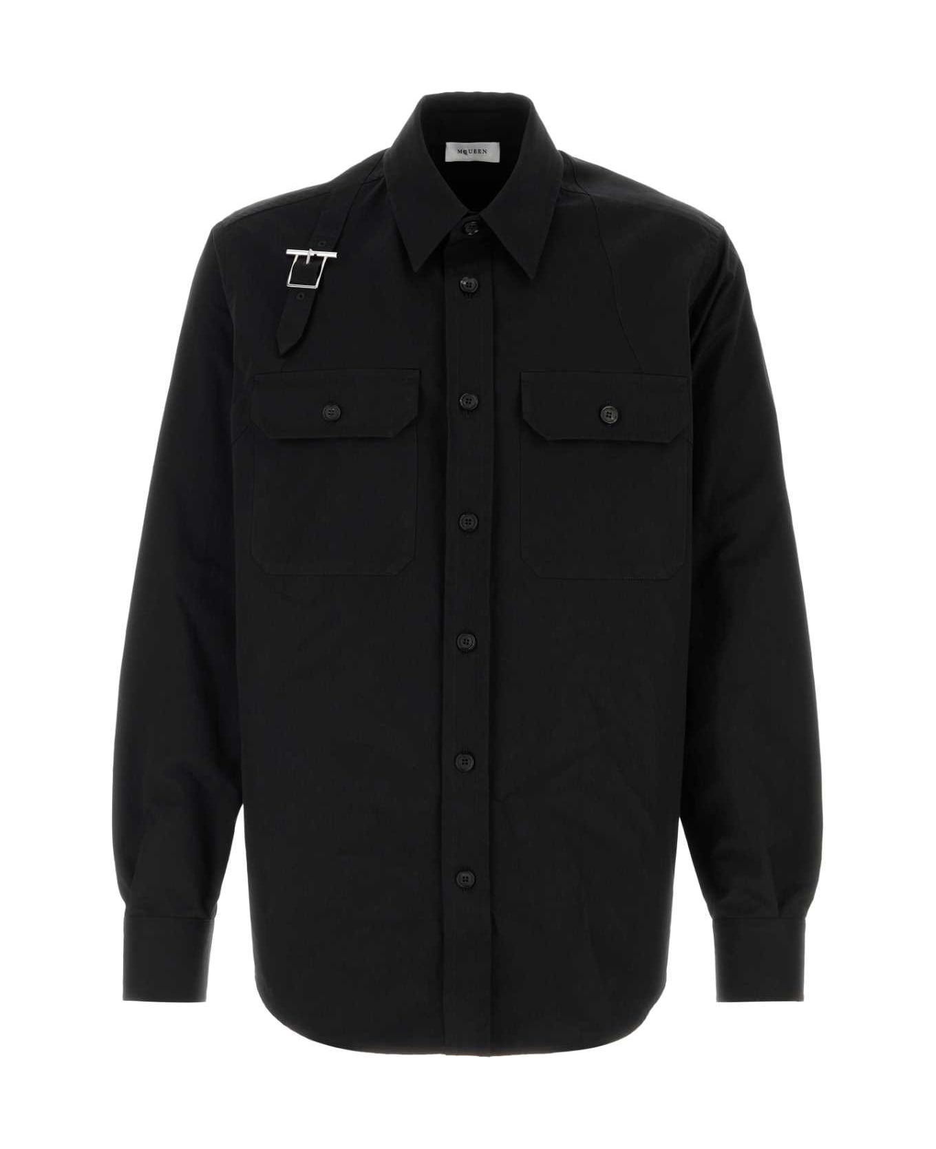 Alexander McQueen Black Poplin Shirt - Black