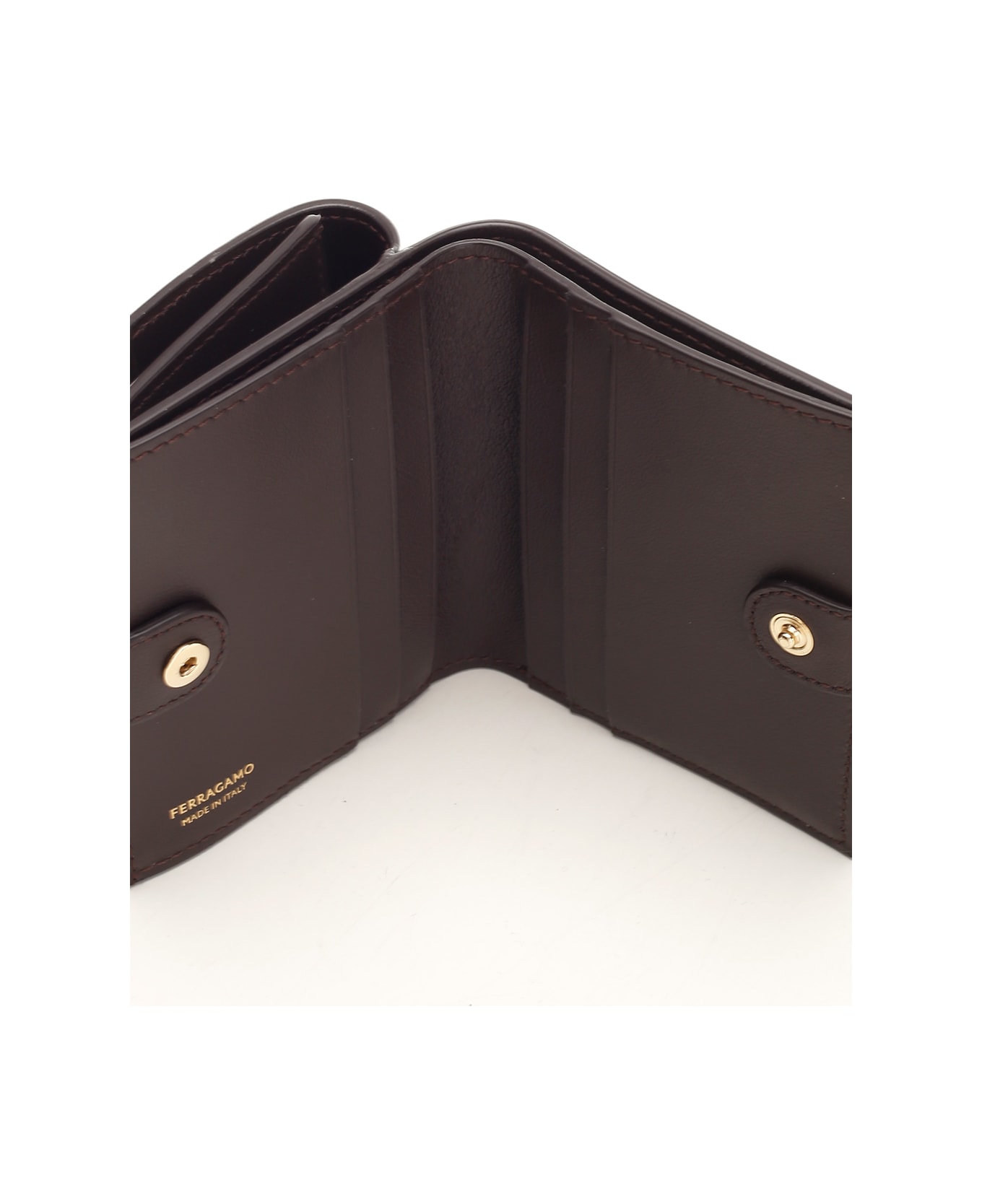 Ferragamo 'gancini' Compact Wallet - Brown