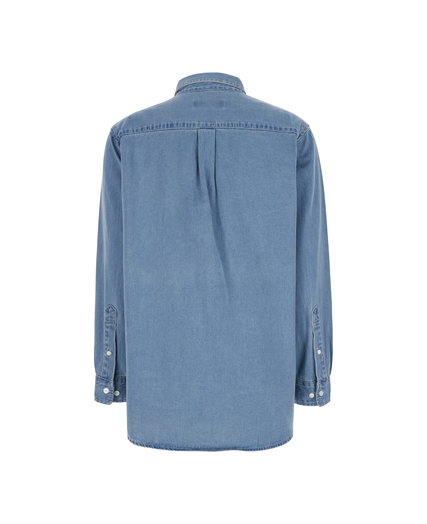 Dunst 
classic Boyfriend
 Light Blue Shirt With Logo Patch On The Front In Denim Woman - Light blue