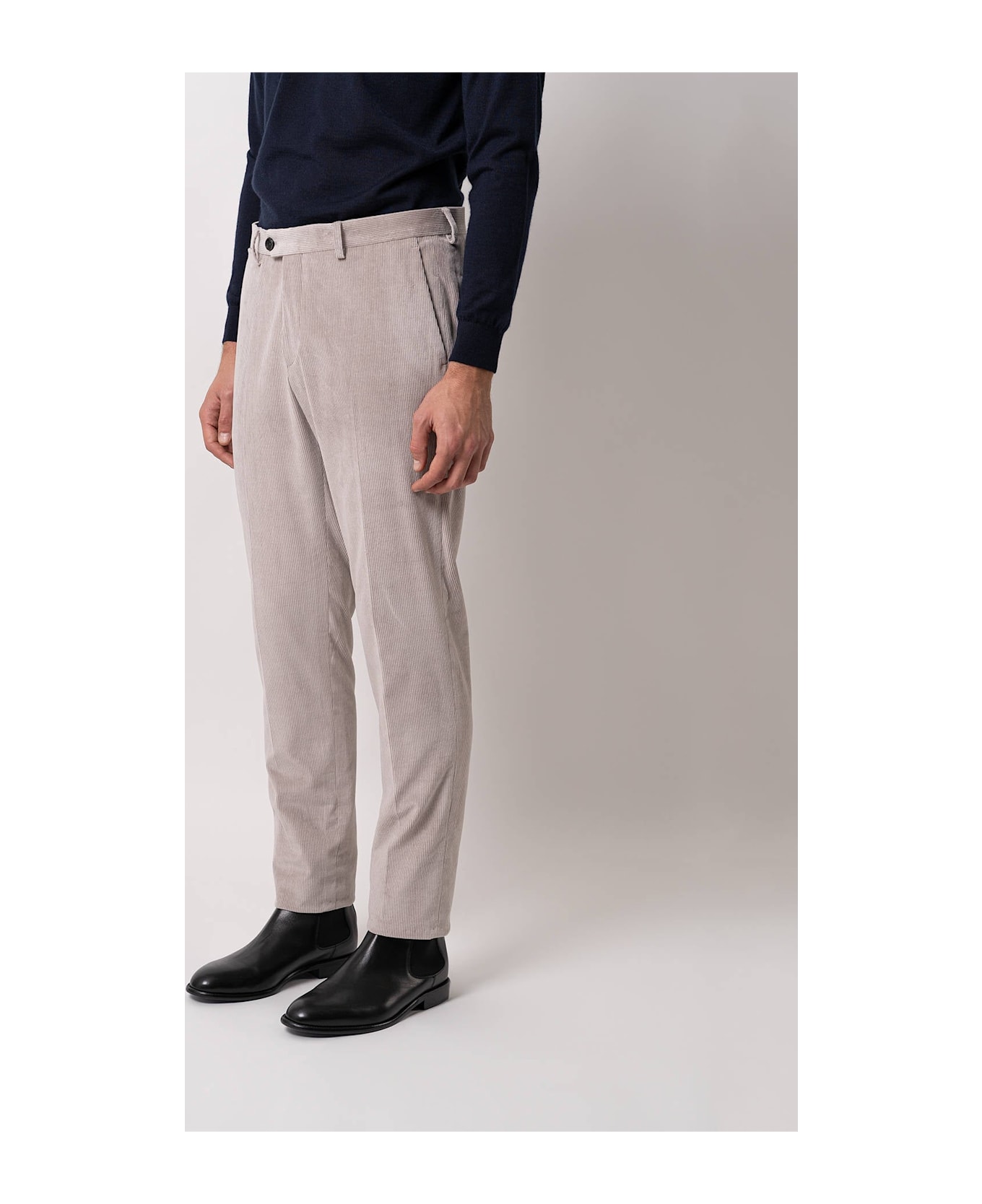 Larusmiani Velvet Trousers Howard Pants - LightGray