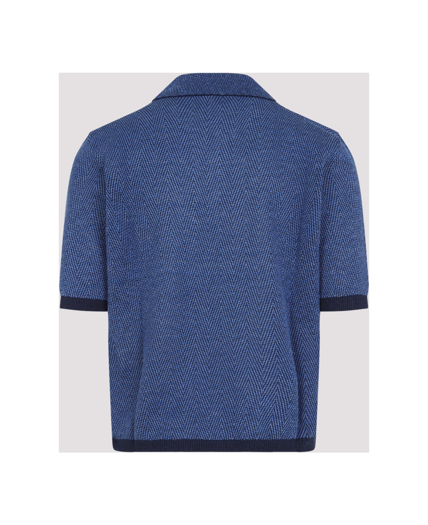 Bottega Veneta Linen Polo - Navy Squill