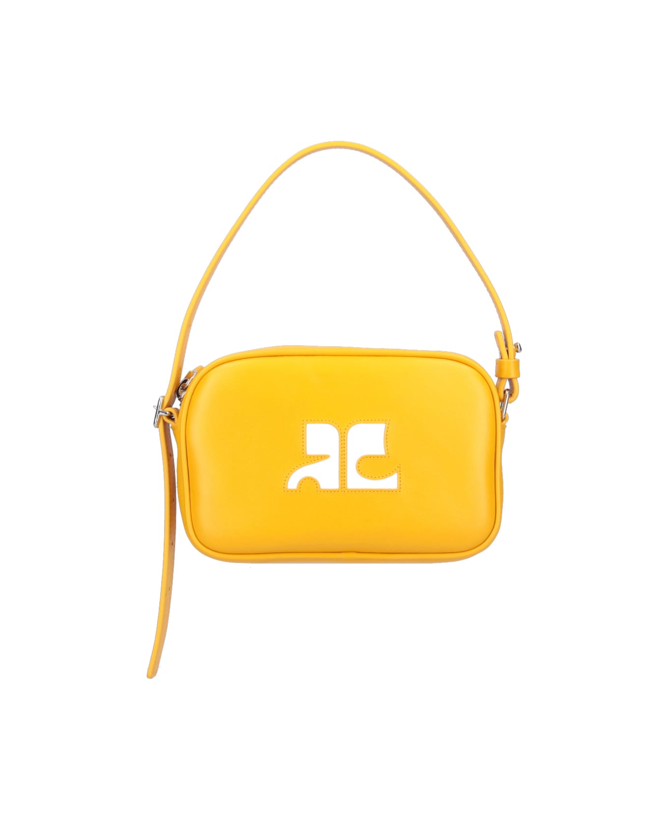 Courrèges 'slim Leather Camera' Shoulder Bag - Yellow