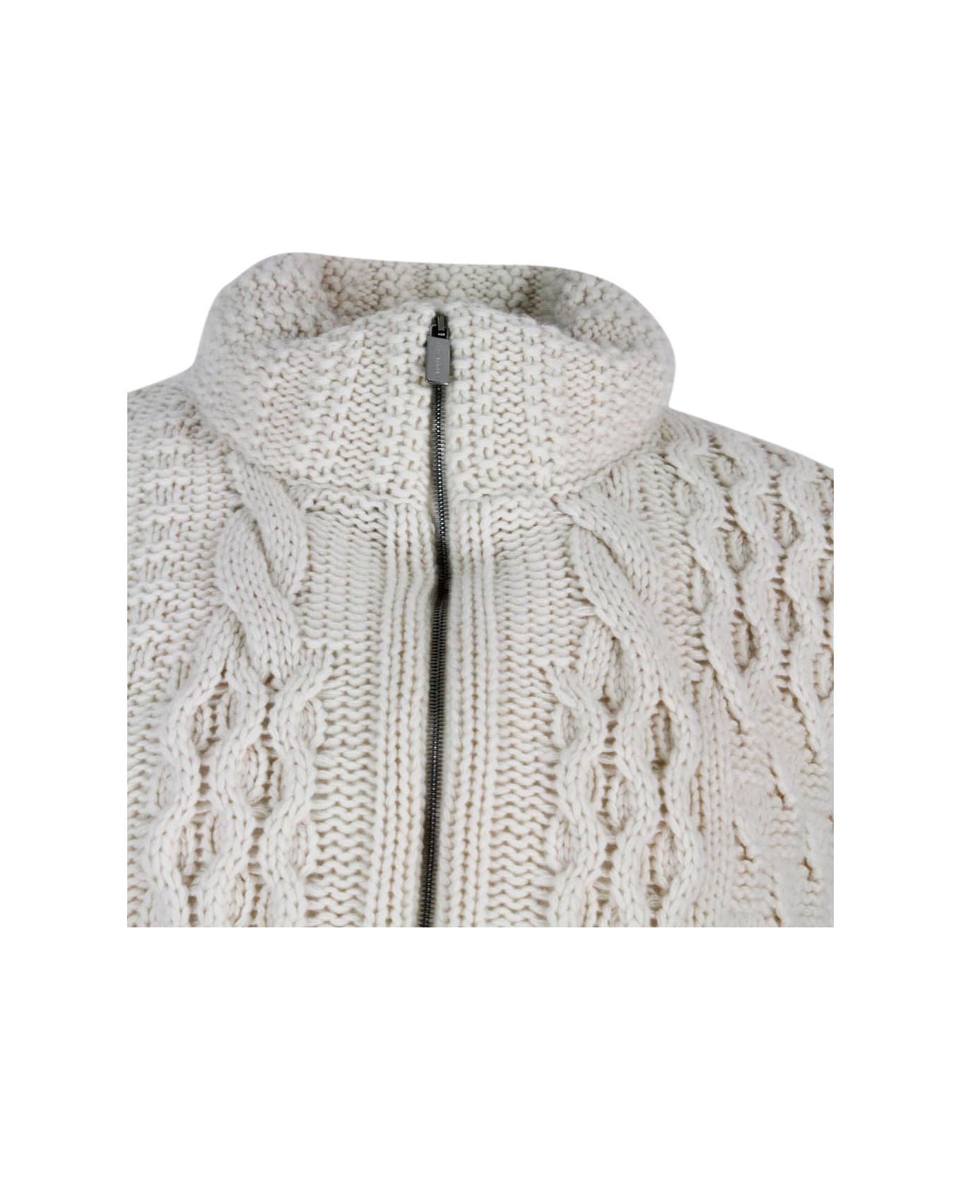 Fabiana Filippi Sleeveless Down Vest In Fine And Soft Cashmere With Sustainable Padding - cream