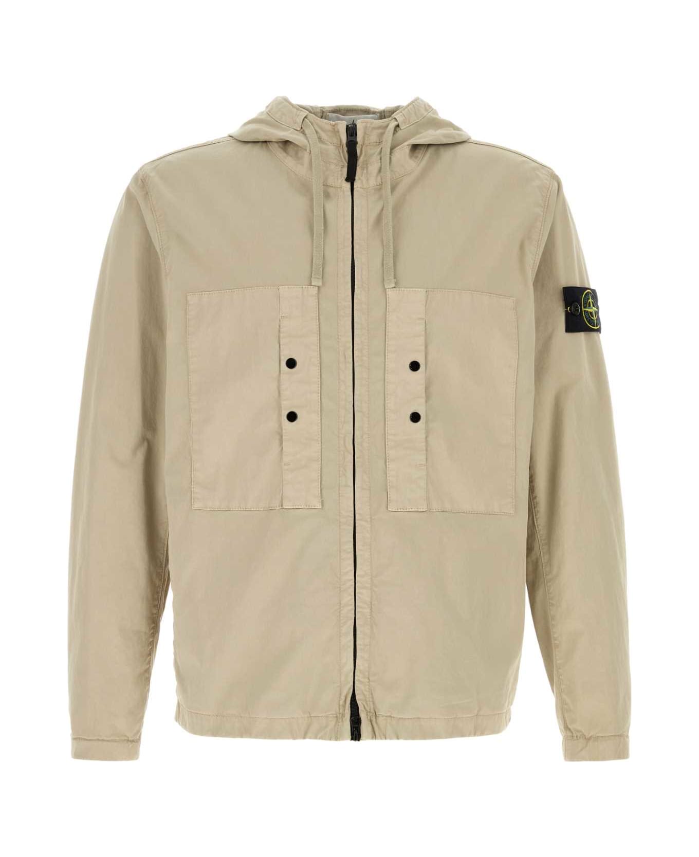 Stone Island Beige Stretch Cotton Jacket - MULTI