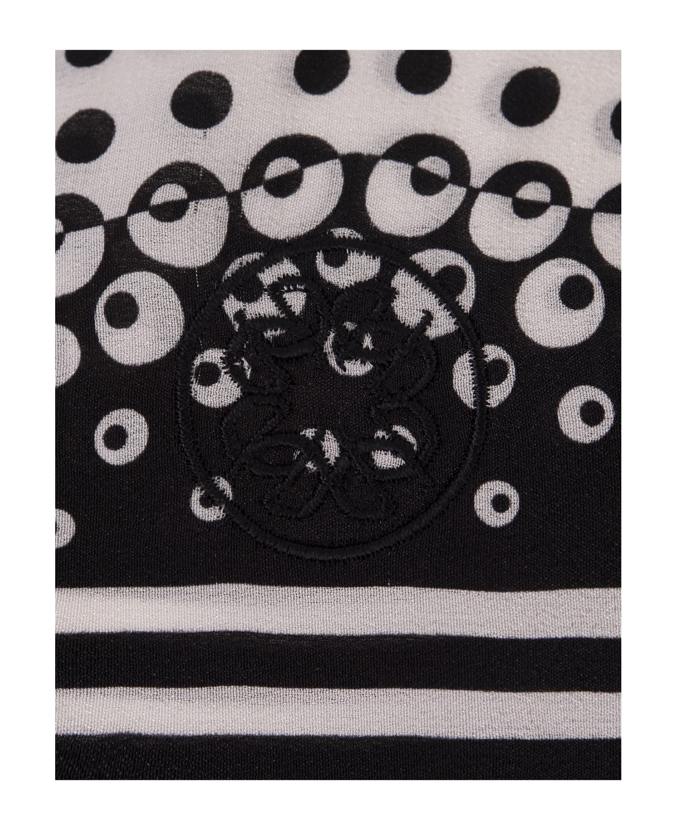 Elie Saab Moon Printed Silk Shirt In White And Black - White