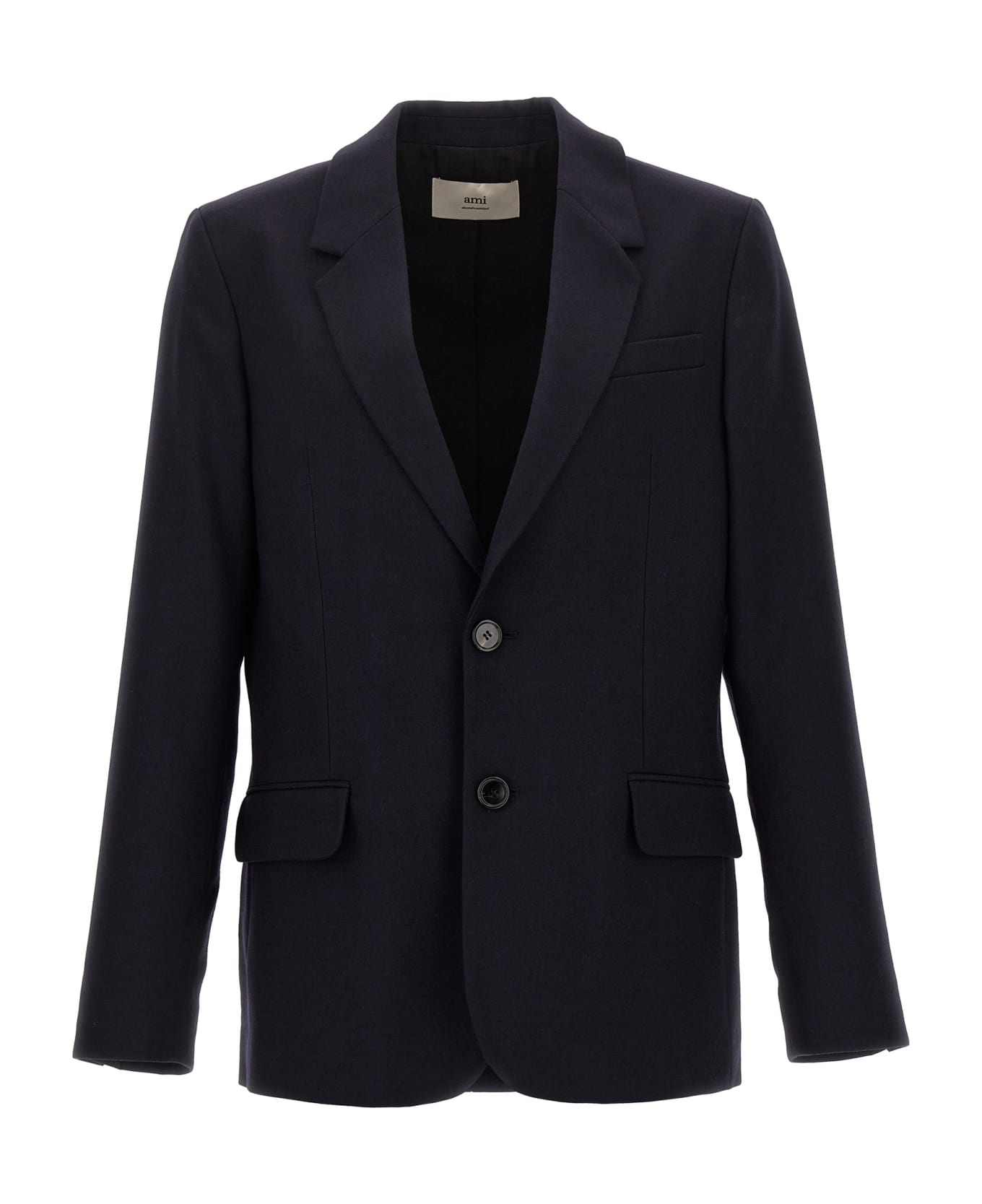 Ami Alexandre Mattiussi Single-breasted Wool Blazer - Blue