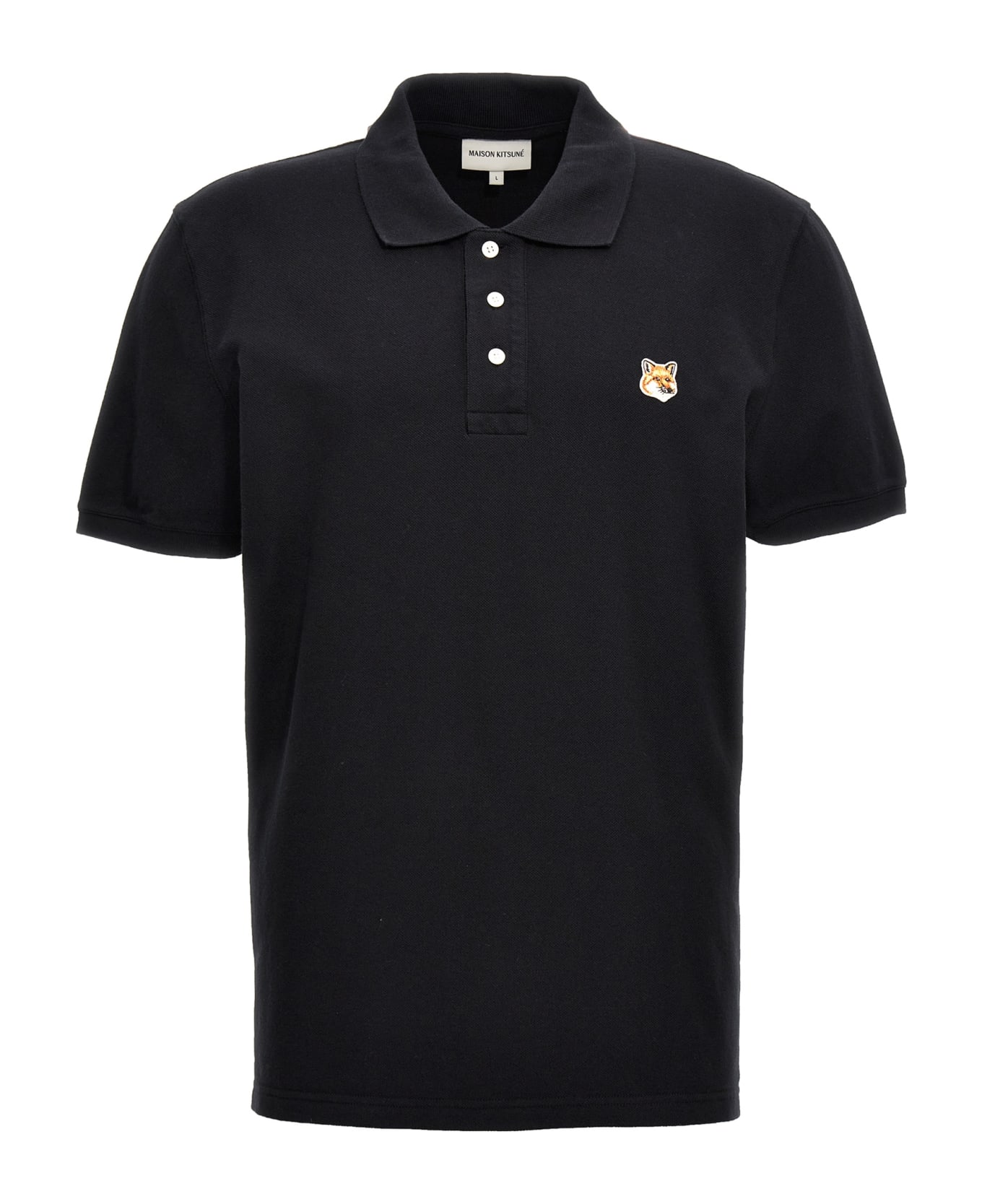 Maison Kitsuné 
fox Head
 Polo Shirt - Black   ポロシャツ