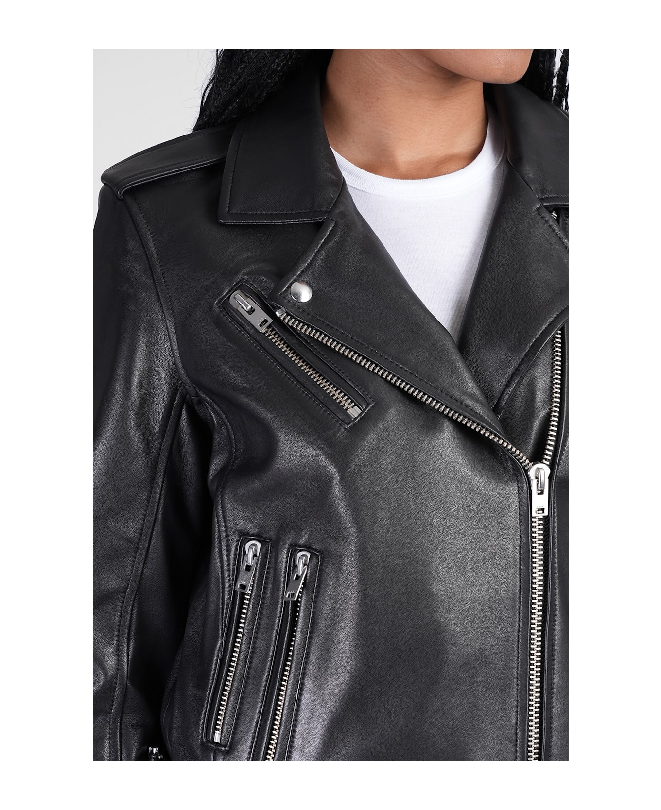 IRO Newhan Biker Biker Jacket In Black Leather - black