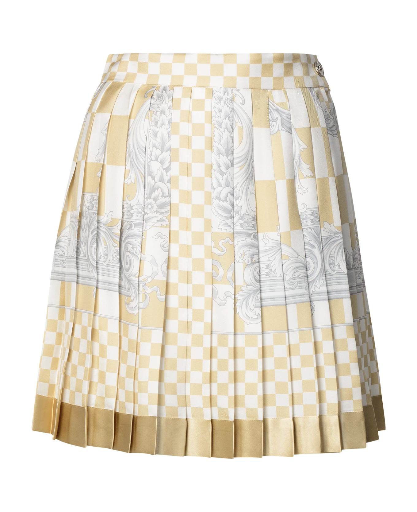Versace 'barocco' Beige Silk Skirt - Beige