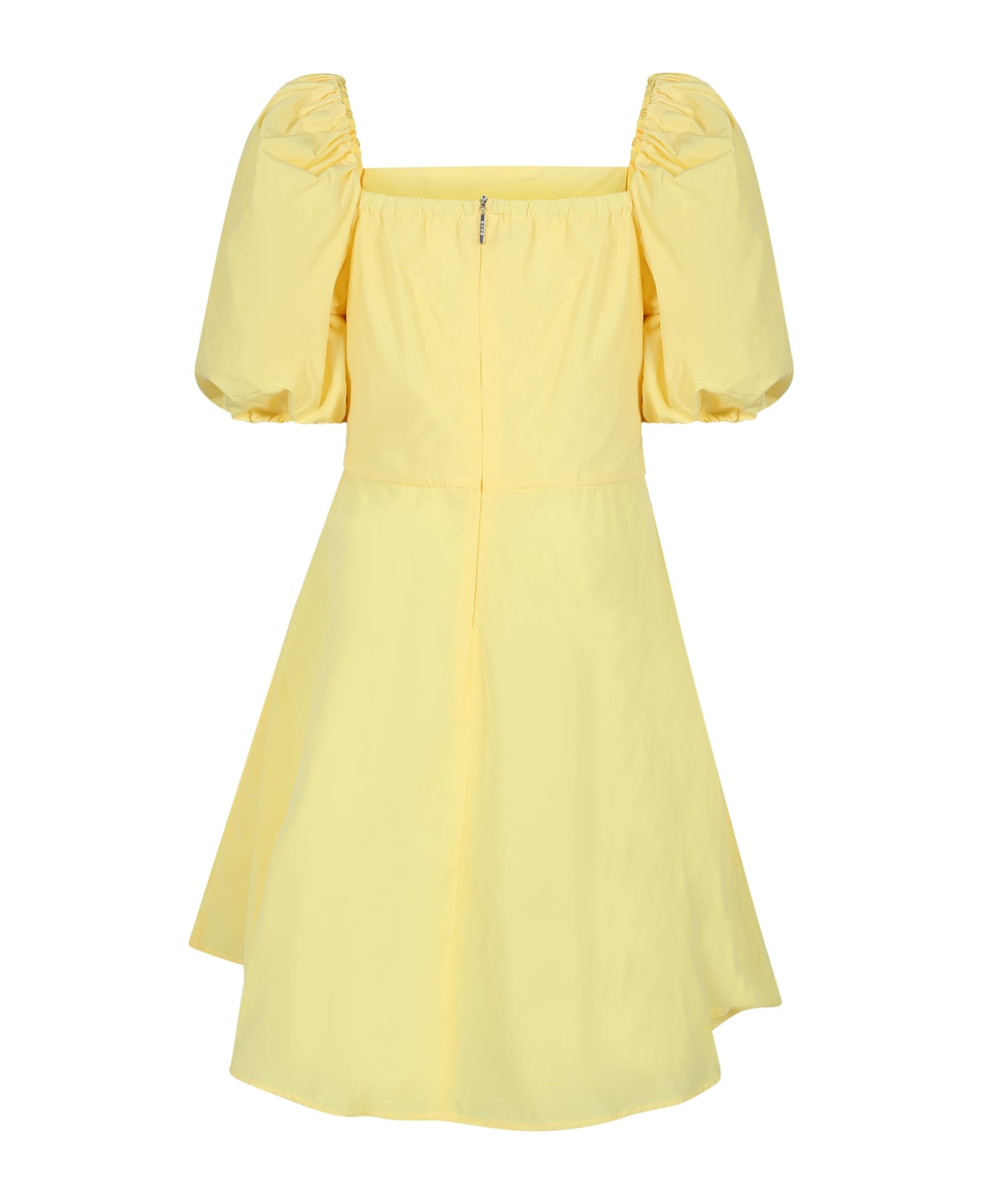 MSGM Yellow Dress For Girl With Logo - Yellow