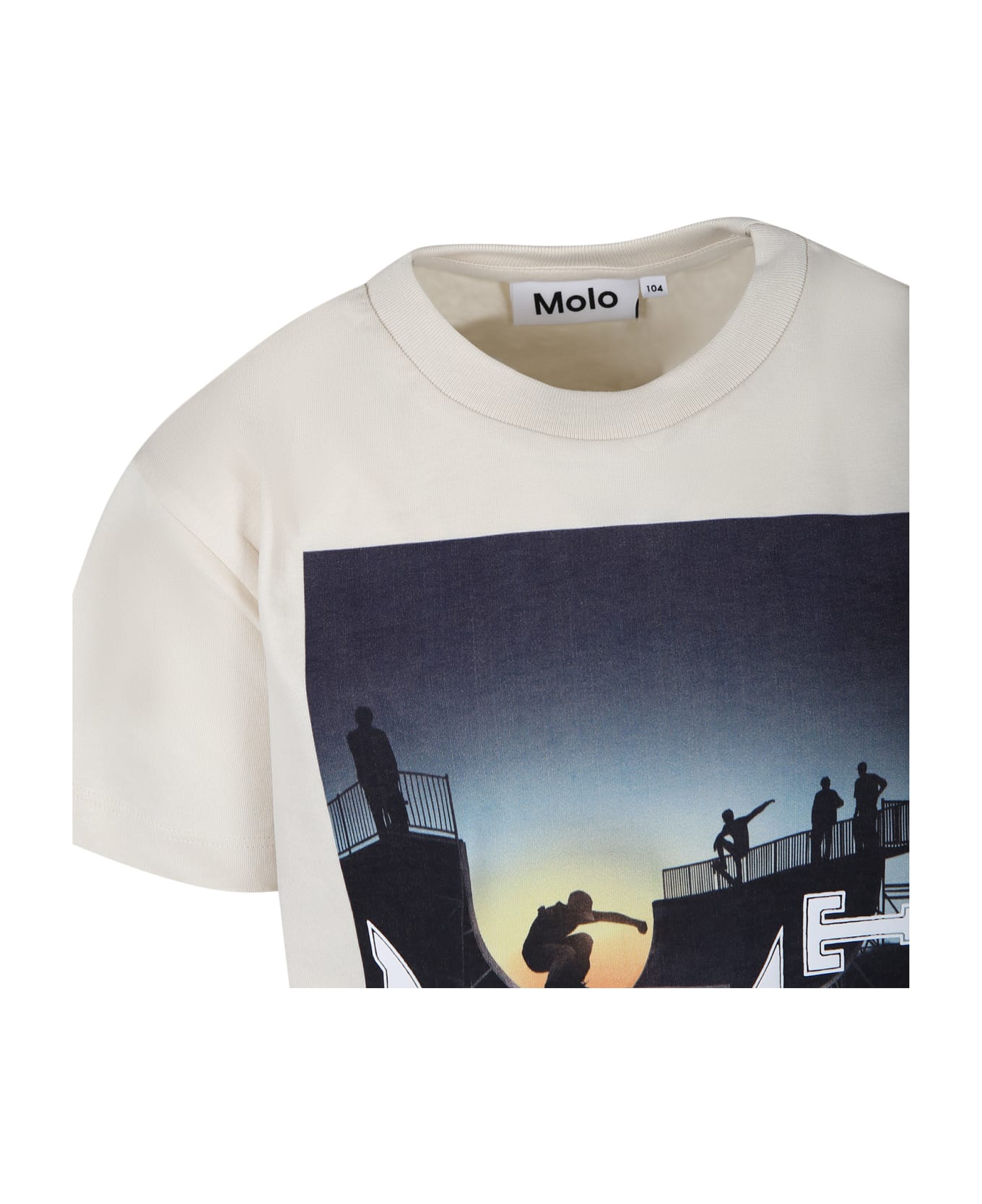 Molo White Riley T-shirt For Boy - White Tシャツ＆ポロシャツ