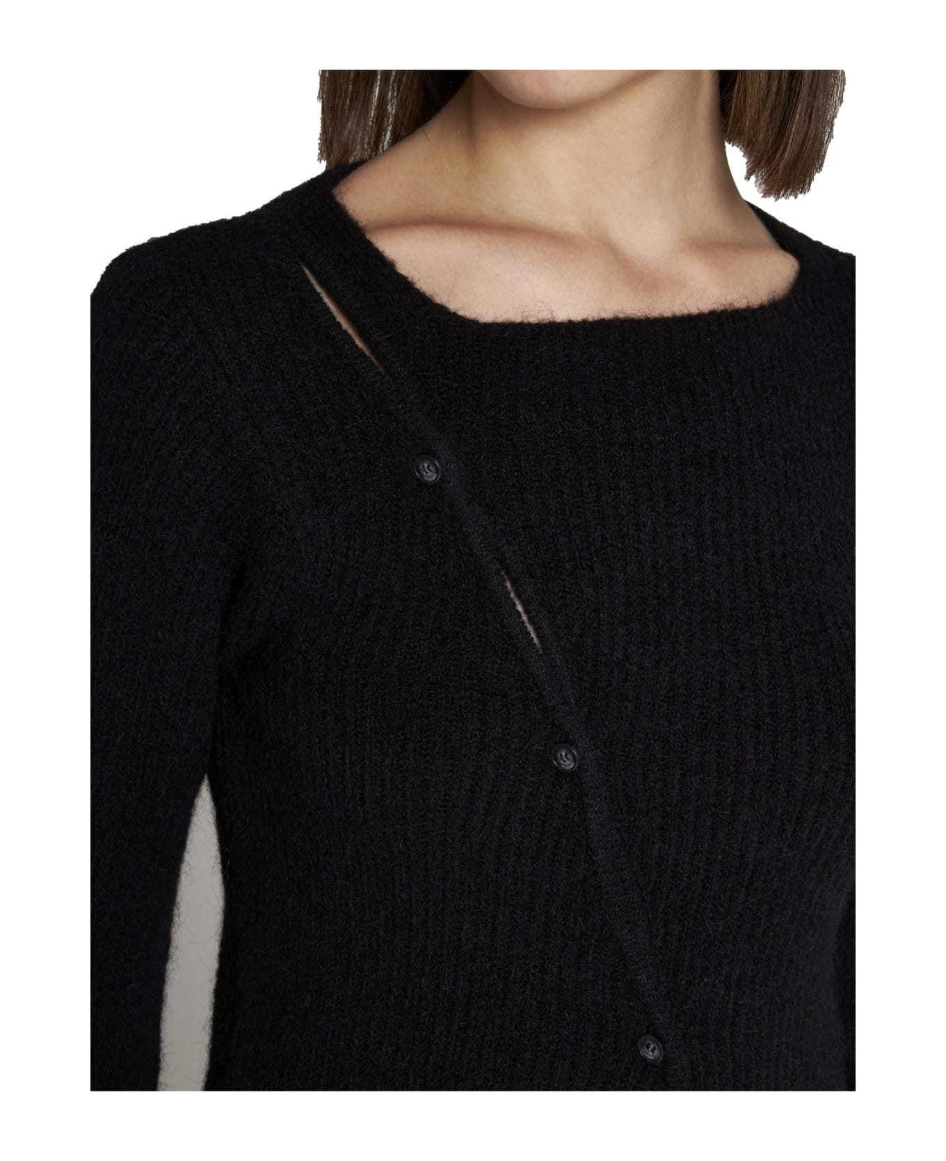 Jacquemus La Maille Pau Cutouts Sweater - Black