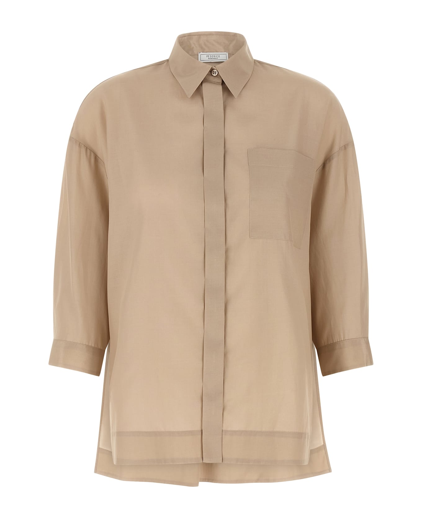Peserico Asymmetric Hem Shirt - Beige