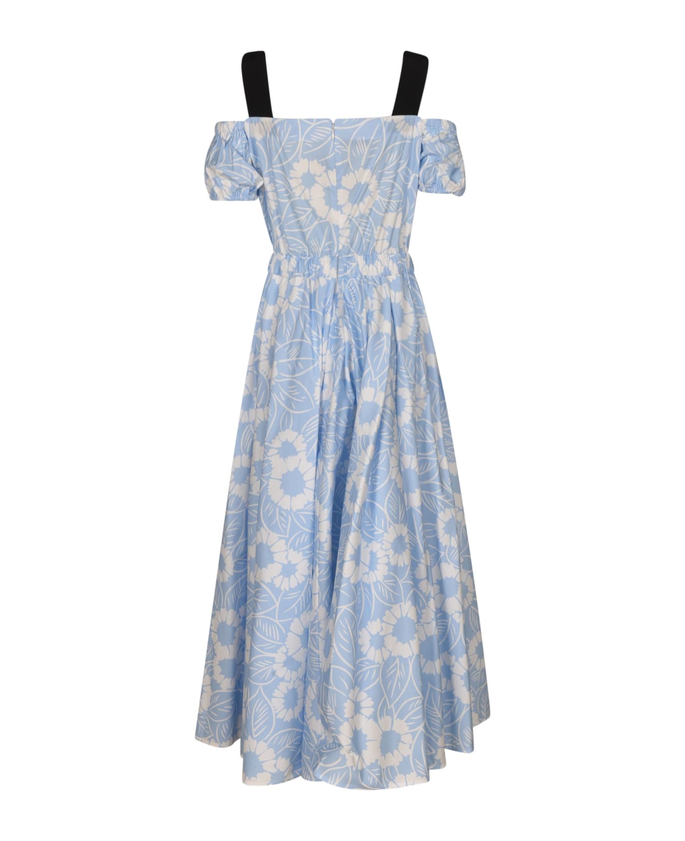 Prada Floral Print Pleated Dress - Celeste ワンピース＆ドレス