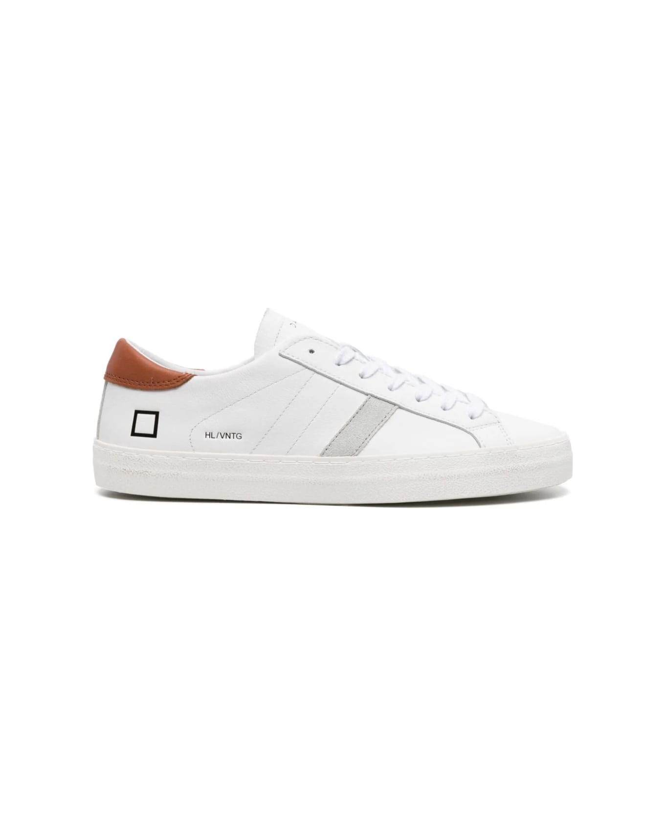 D.A.T.E. White And Brown Hill Sneakers - White