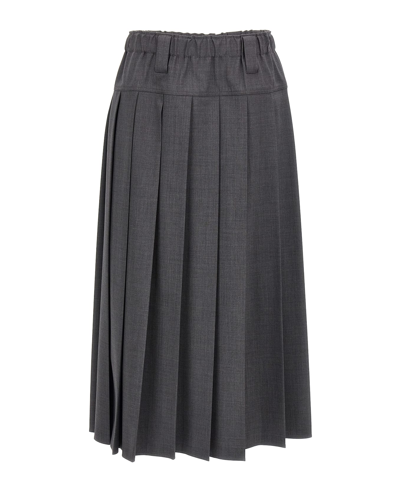 Brunello Cucinelli Pleated Skirt - Gray