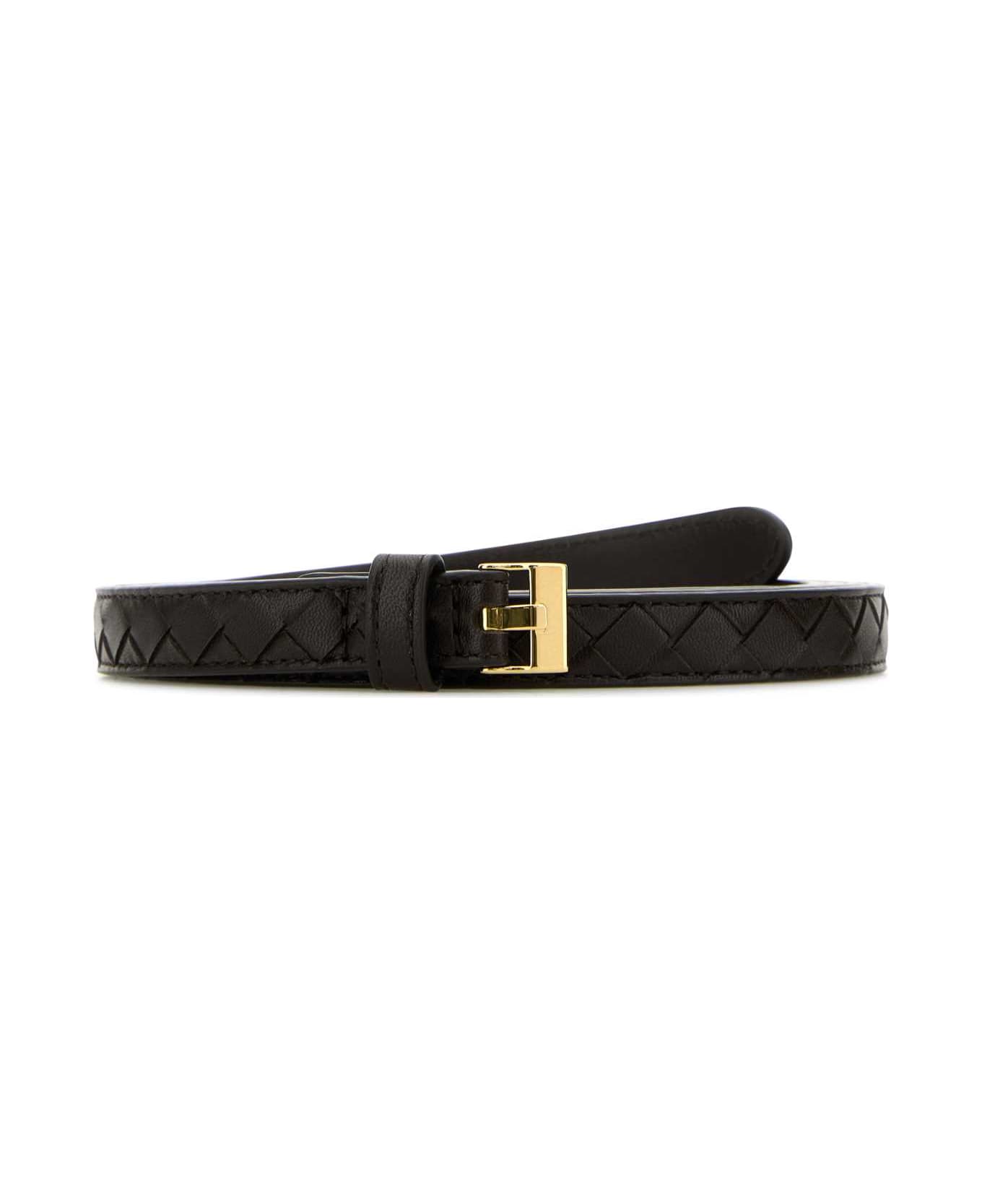 Bottega Veneta Dark Brown Leather Watch Belt - FONDANTMBRASS