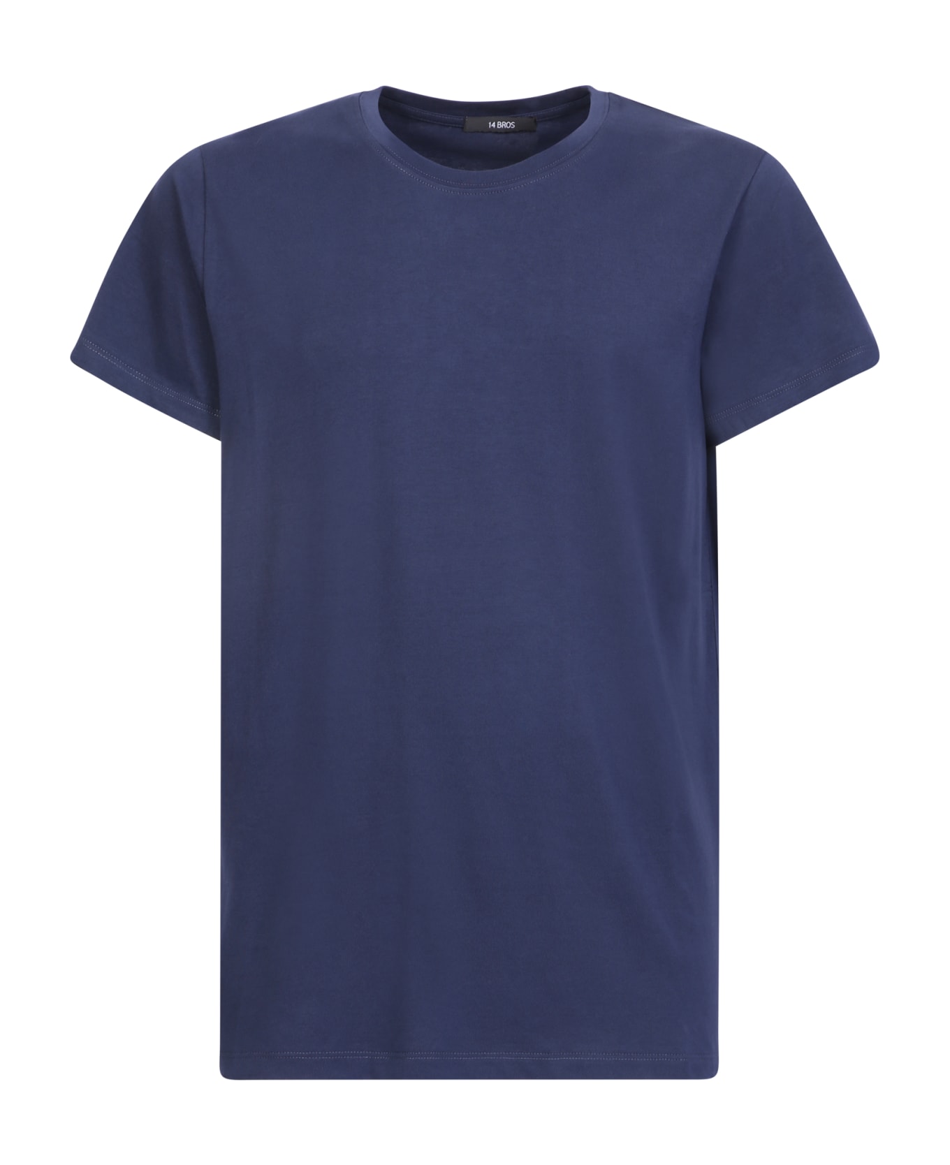 14 Bros Blue Logo Embroidered T-shirt - Blue