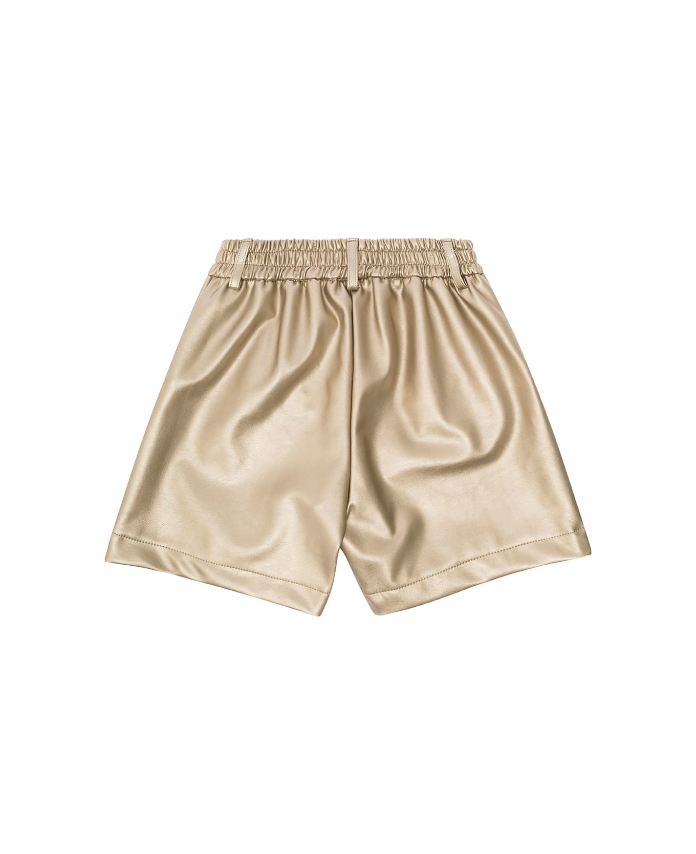Monnalisa Shorts Con Pinces Spalmato - Metallic