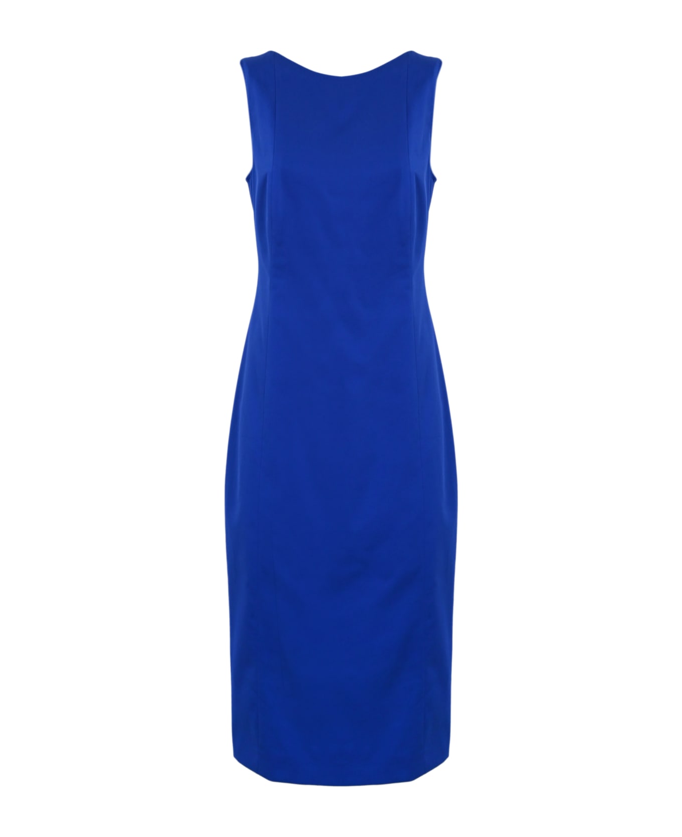 Max Mara Studio 'leaf' Gabardine Dress - Bluette