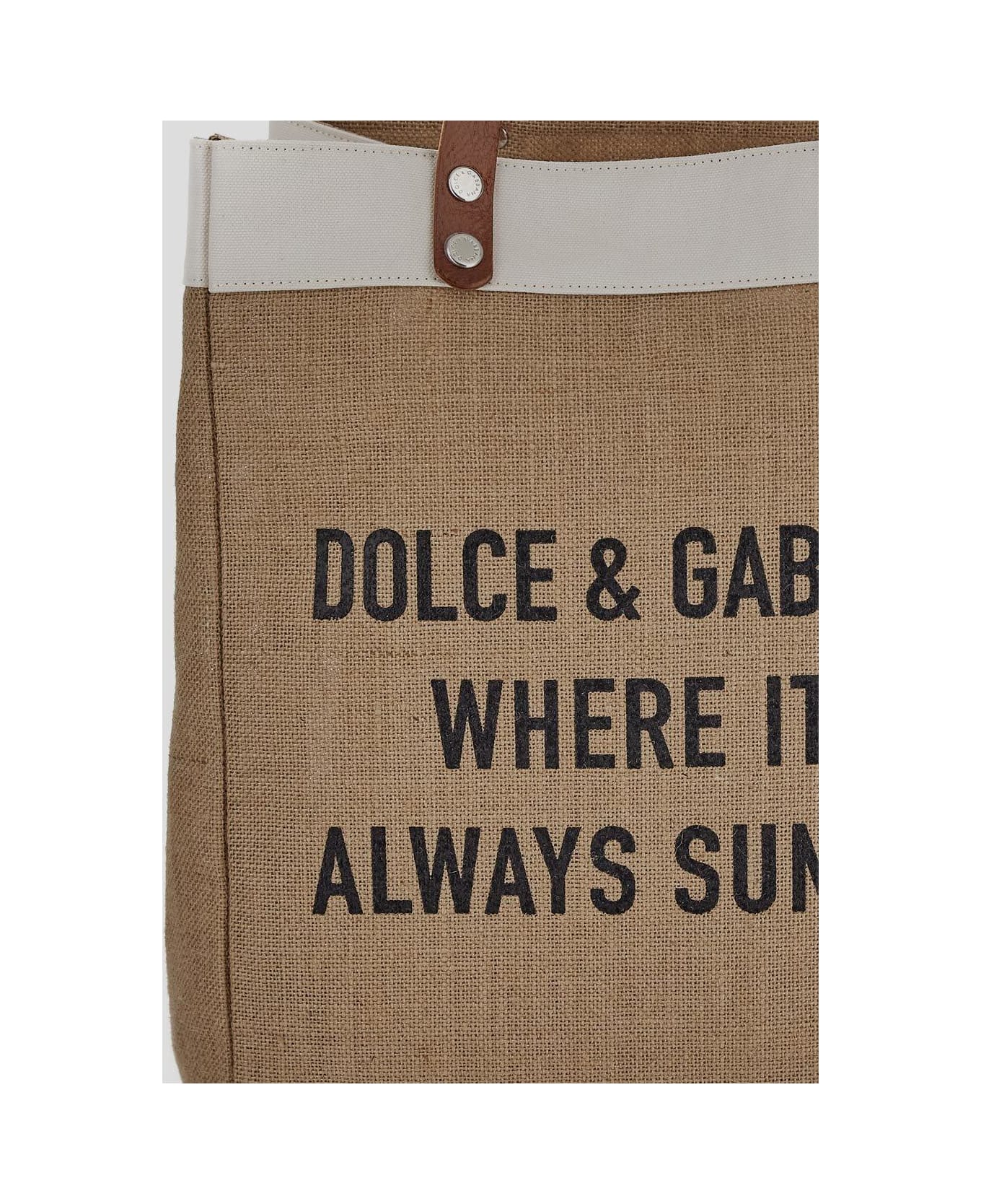 Dolce & Gabbana Logo-printed Open Top Tote Bag - NEUTRALS