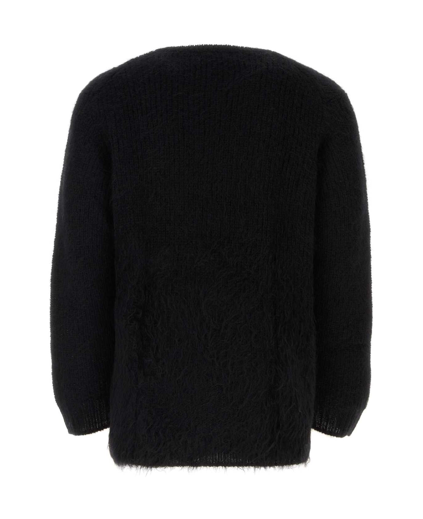 Yohji Yamamoto Black Mohair Blend Oversize Sweater - BLACK