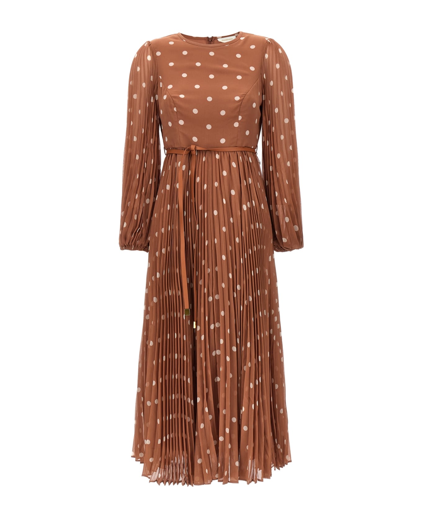 Zimmermann 'sunray Midi' Dress - Brown ワンピース＆ドレス