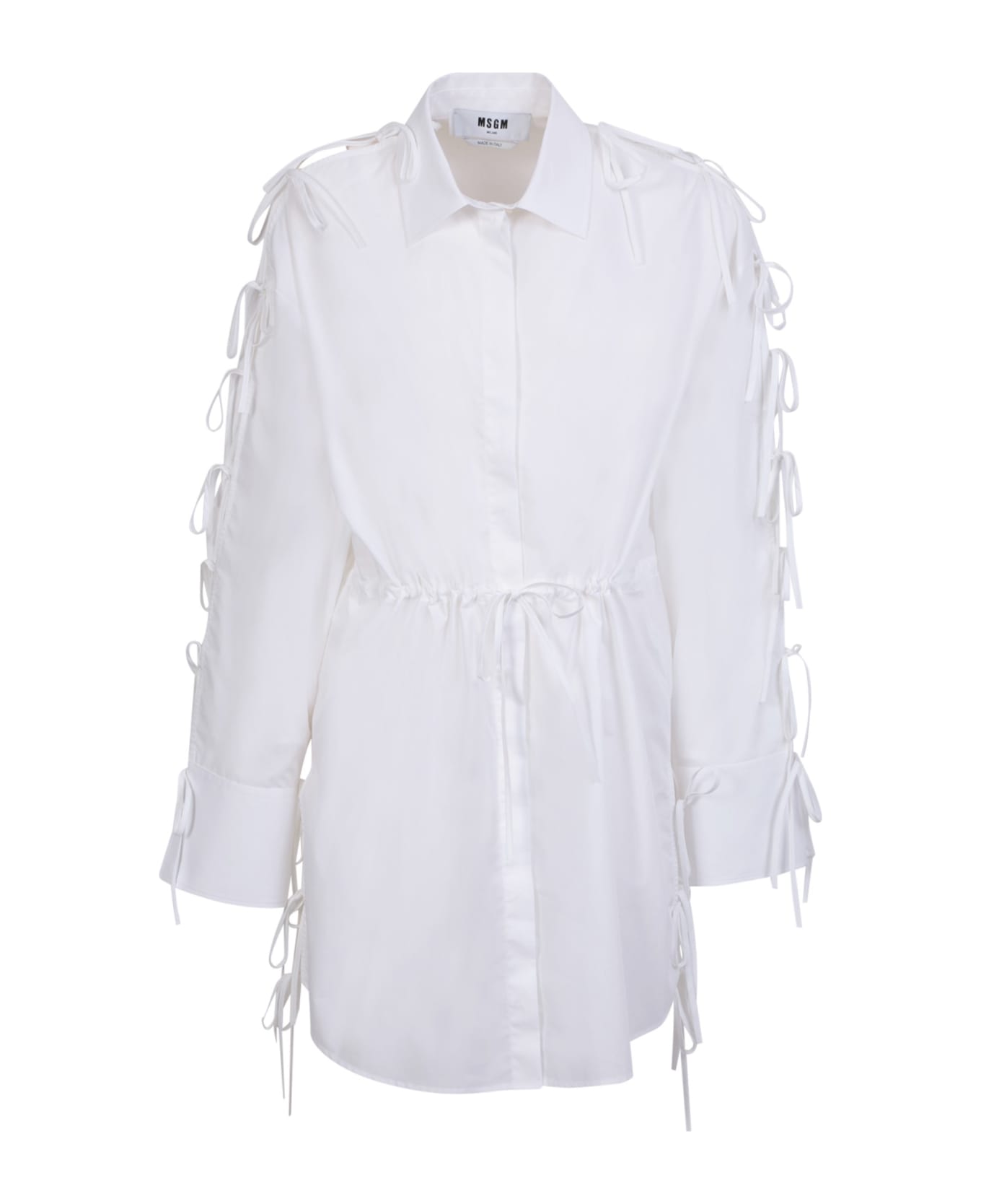 MSGM White Shirt Dress - White コート＆ジャケット