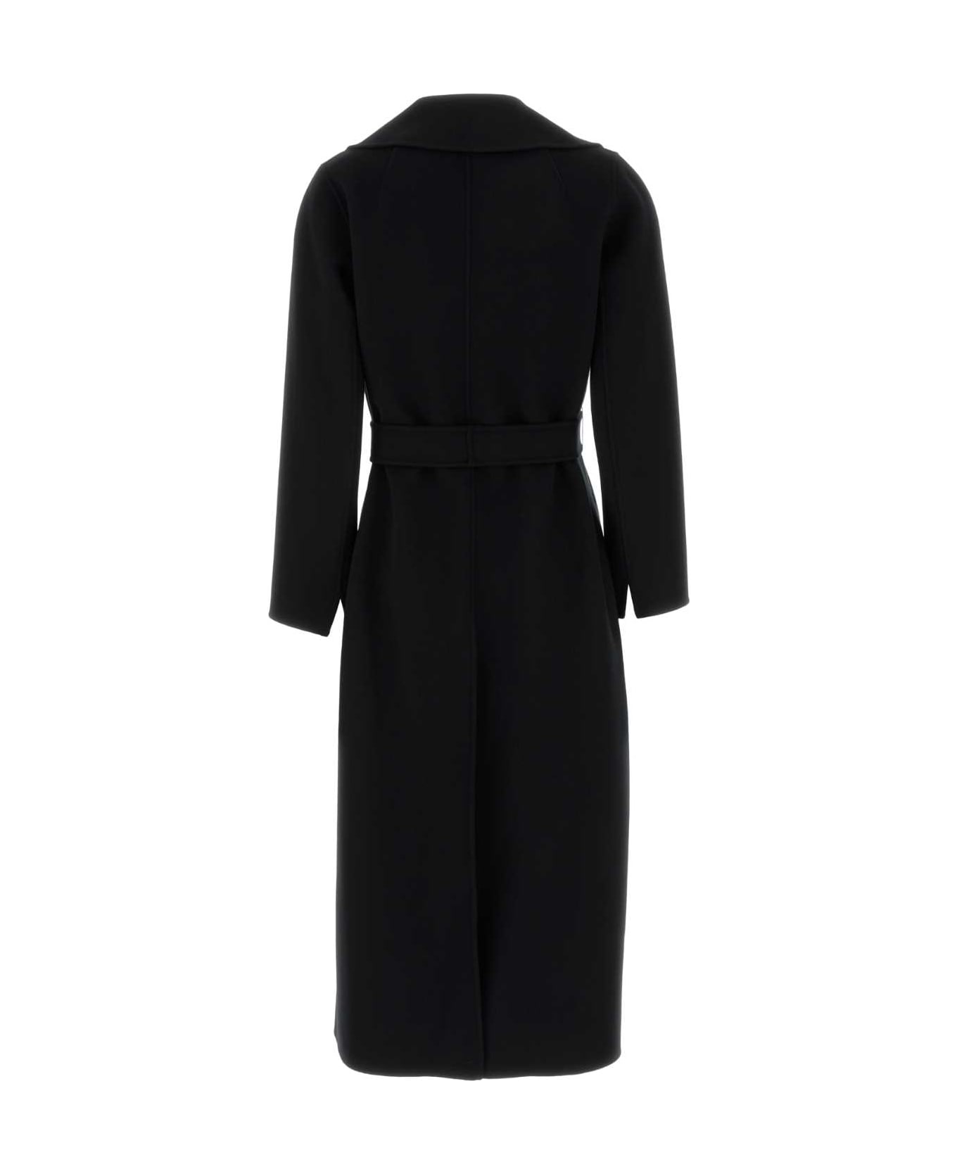 
S Max Mara Black Wool Poldo Coat - NERO