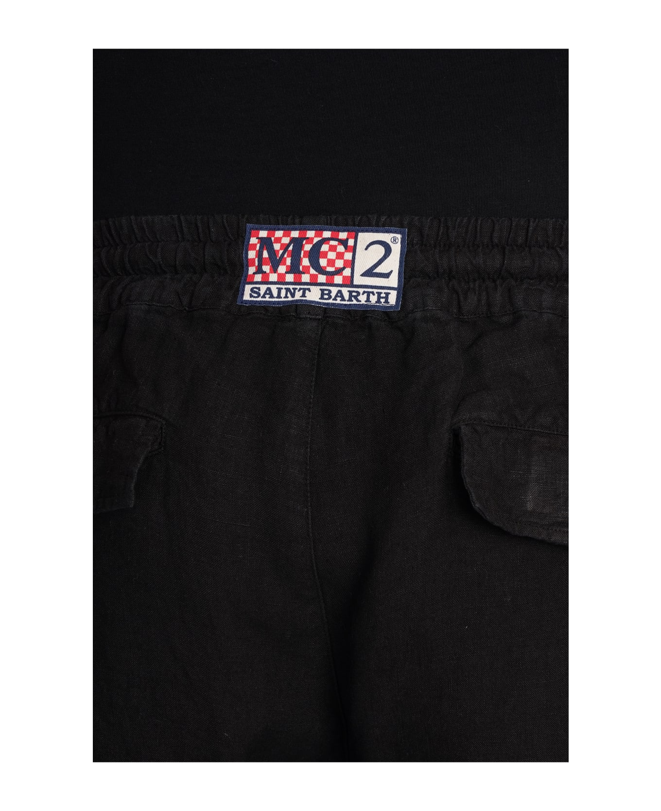 MC2 Saint Barth Calais Pants In Black Linen - black