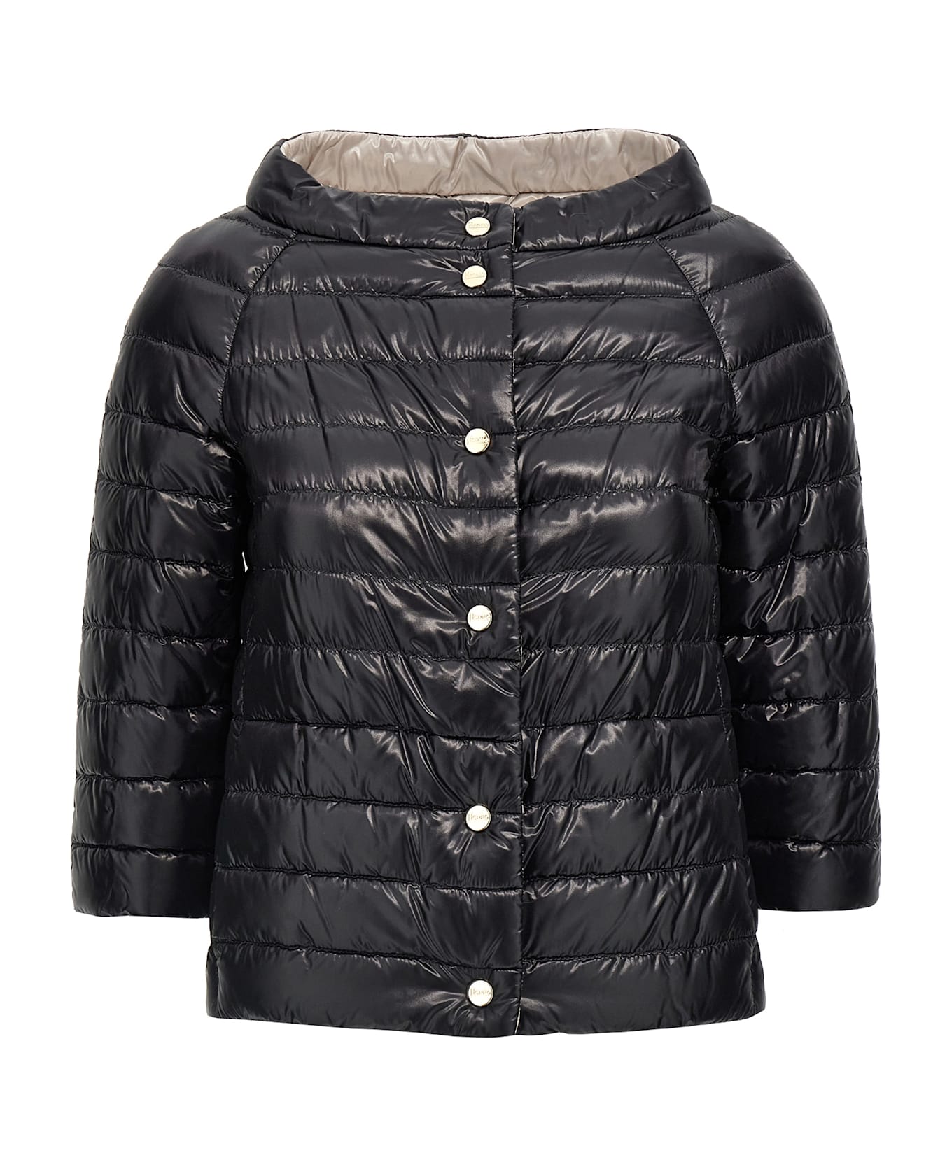 Herno Reversible Hood - Nero Grigio