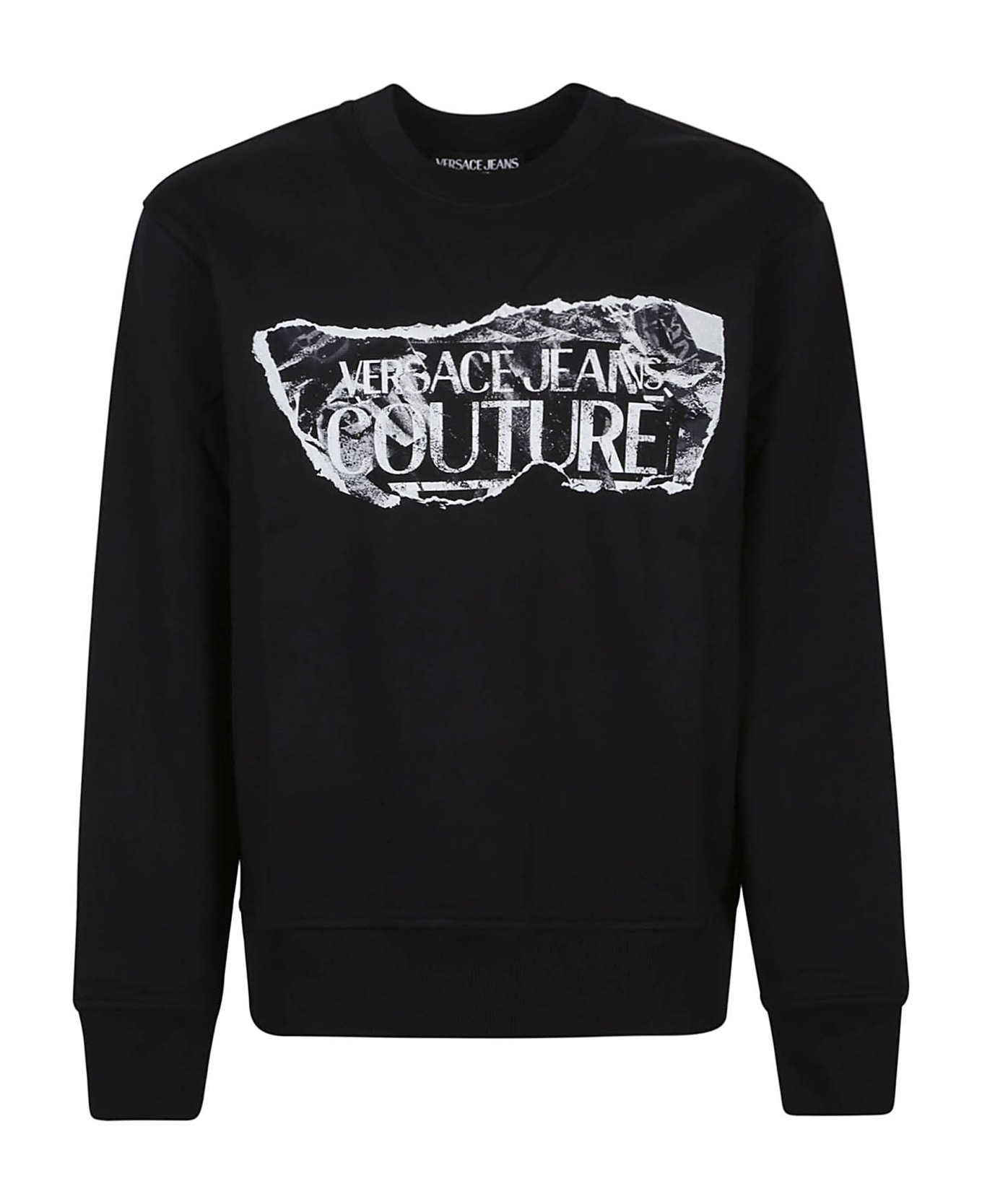 Versace Jeans Couture Magazine Logo Sweatshirt - Black フリース