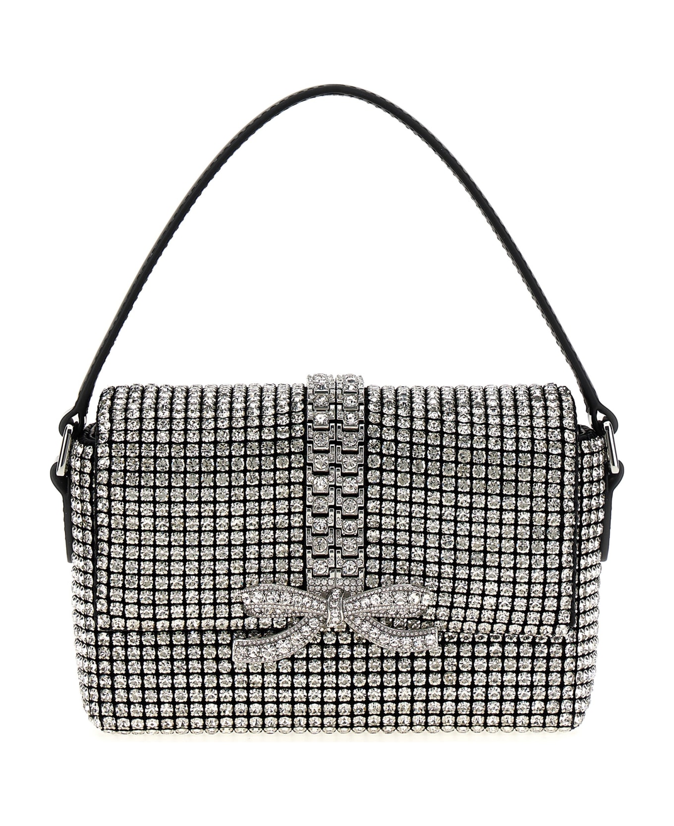 self-portrait 'silver Rhinestone Chainmail Micro' Handbag - SILVER