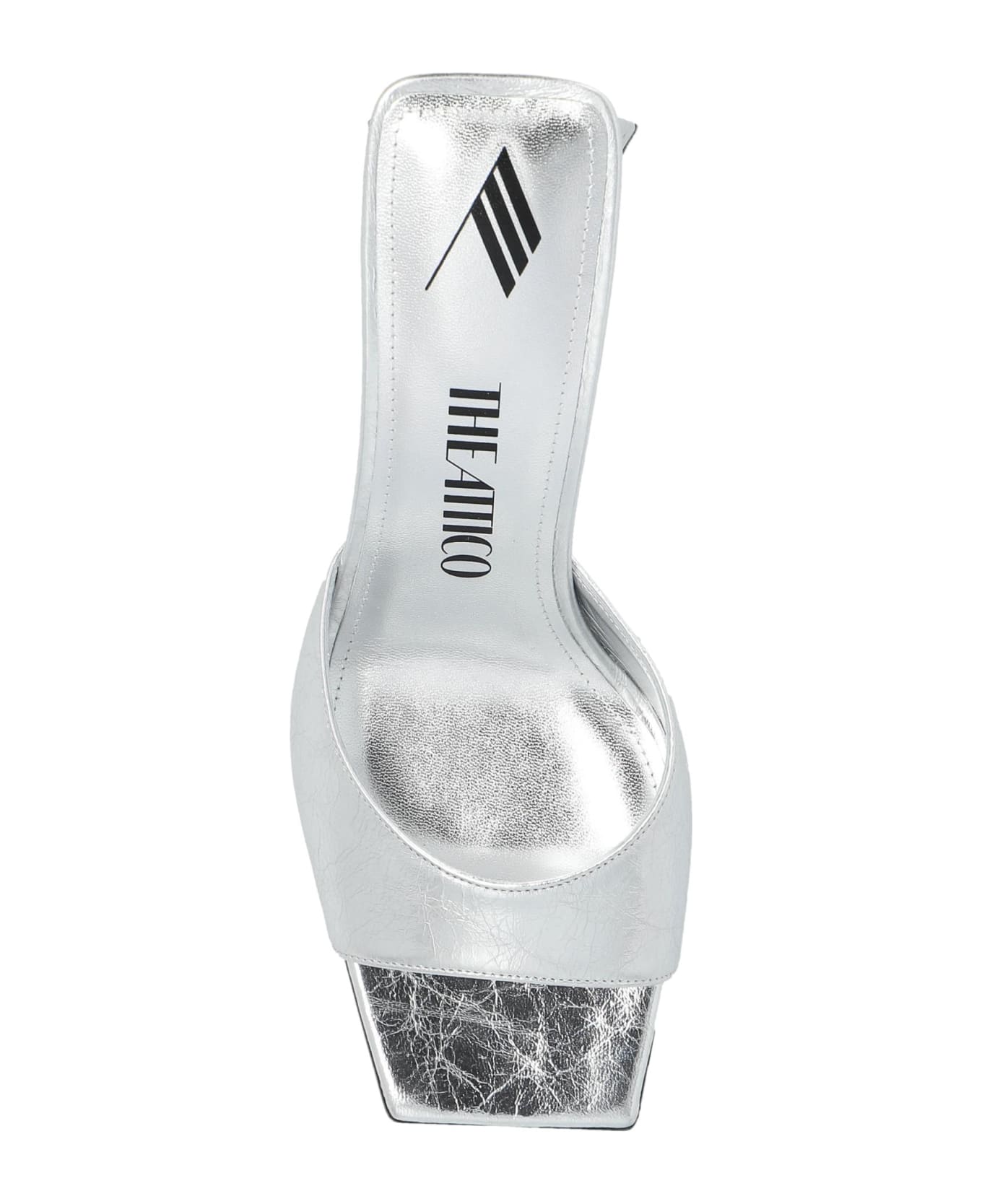 The Attico Heeled Slippers `mini Devon` - Silver