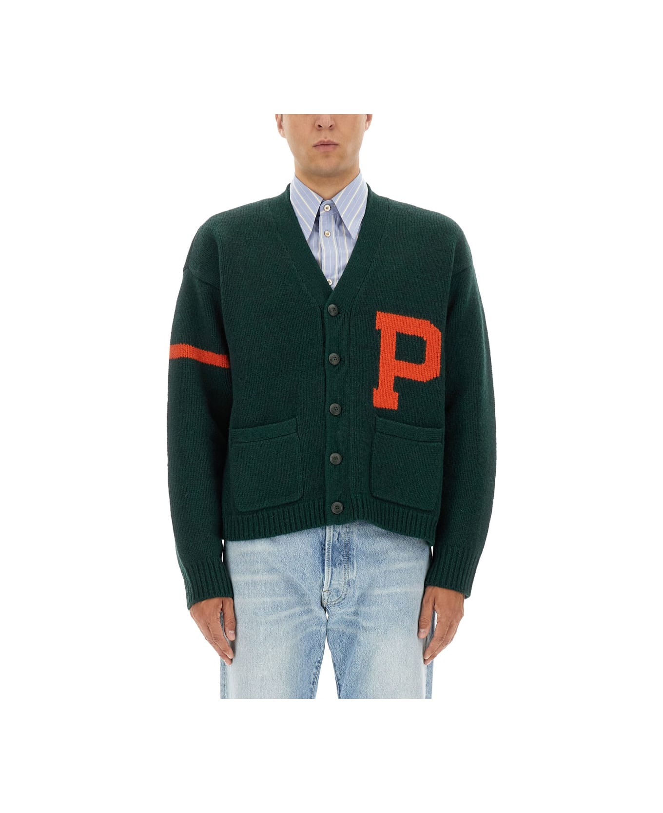 Polo Ralph Lauren Cardigan With Maxi Letter - GREEN