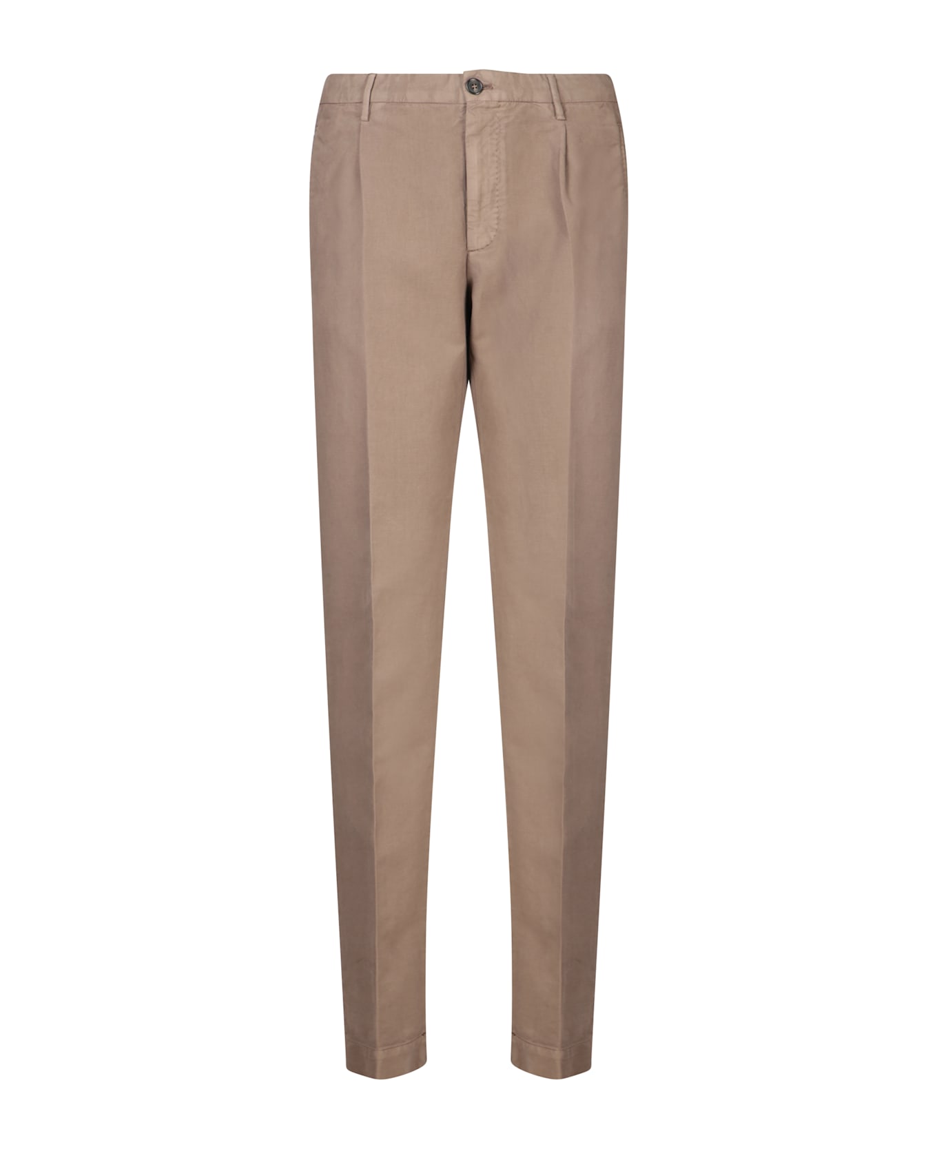 Incotex Tapered Cotton Pants In Beige - Beige