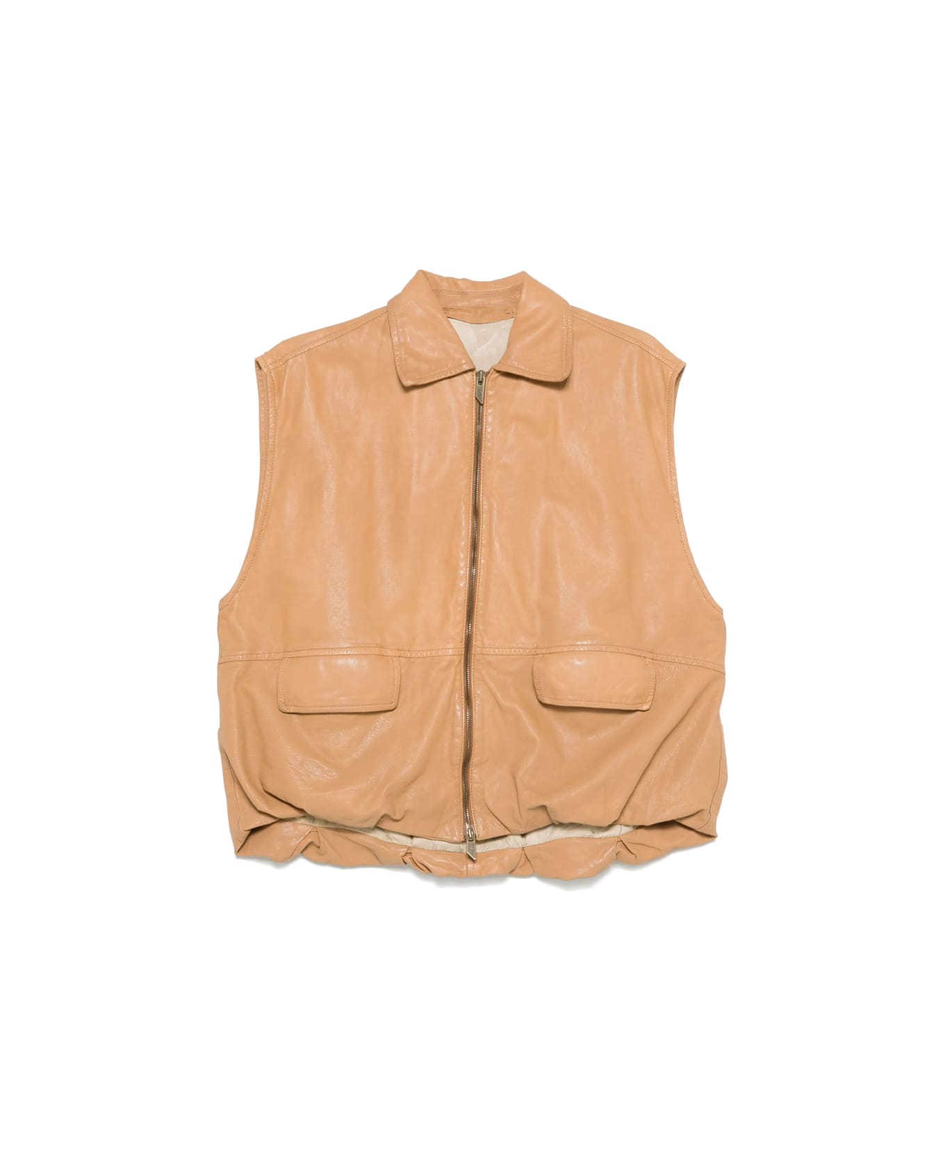 Salvatore Santoro Leather Waistcoat - BROWN