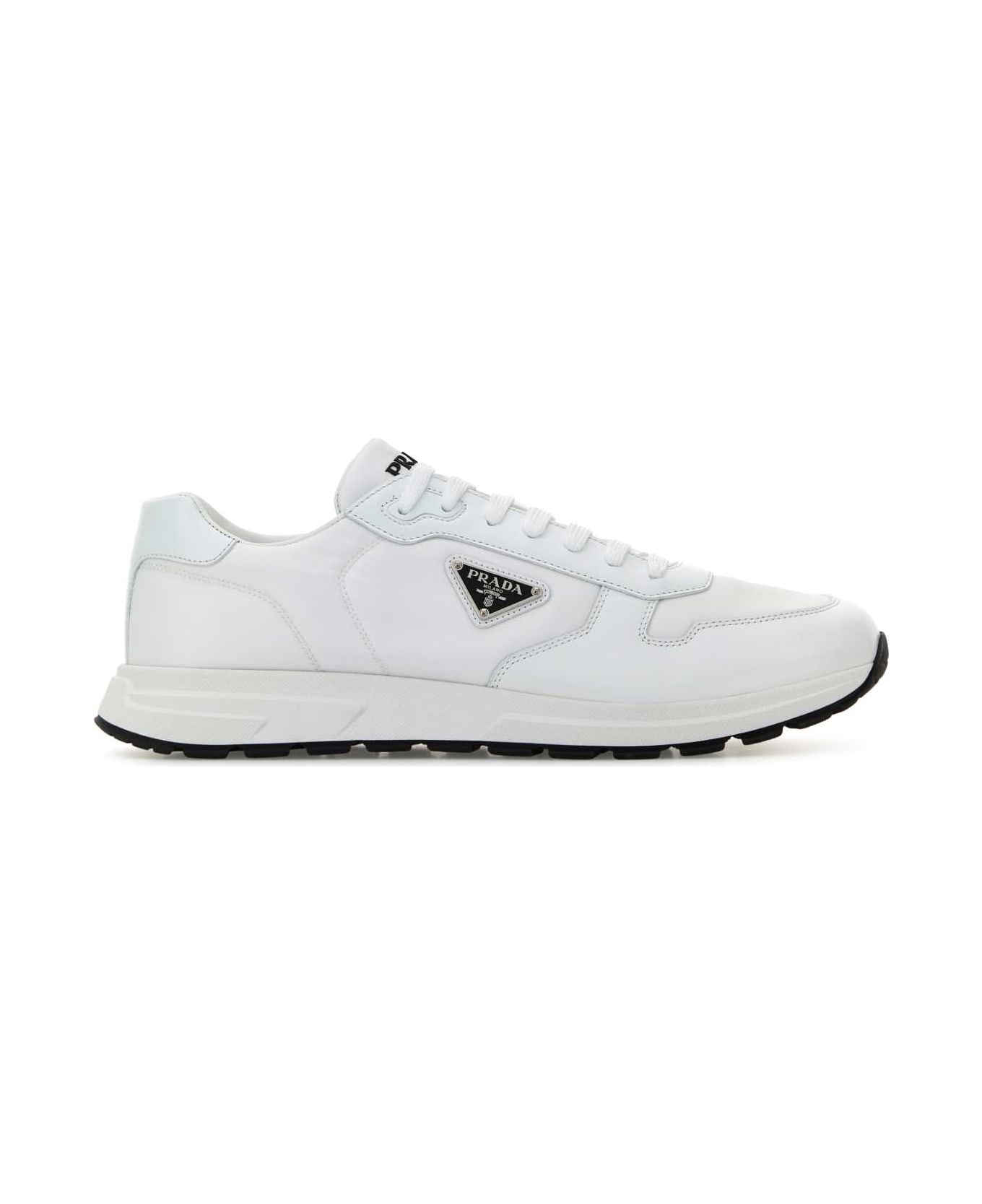 Prada White Nylon And Leather Prax 2.0 Sneakers - BIANCONERO