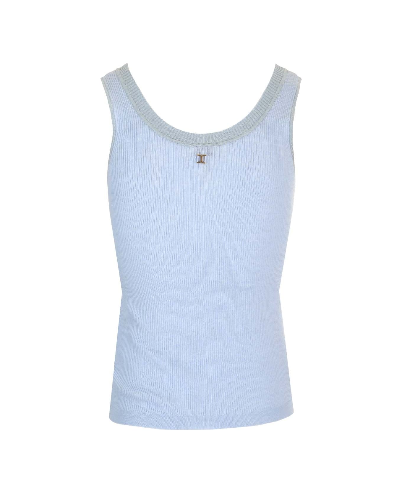 Chloé Ribbed Wool Tank Top - Light blue