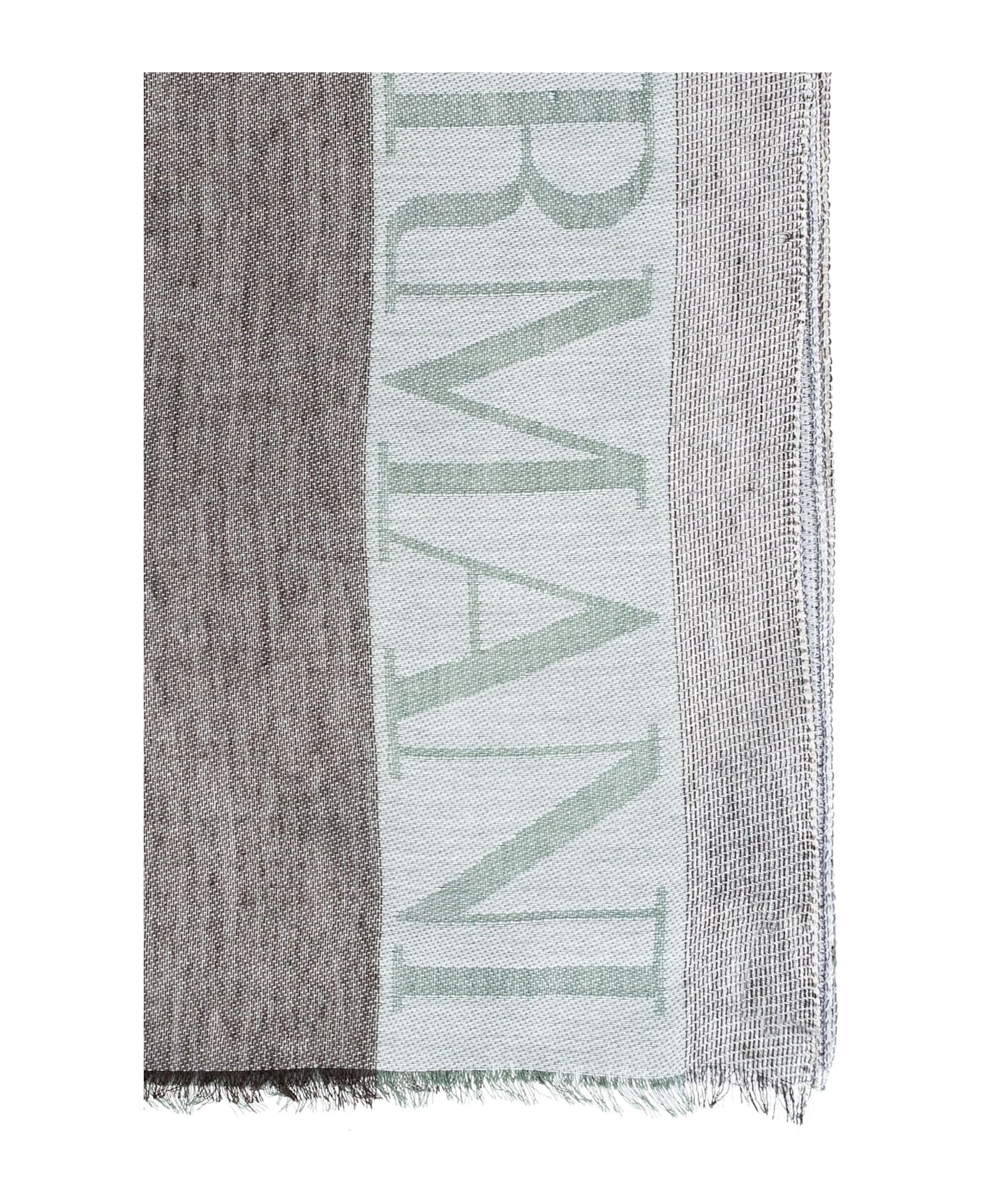 Emporio Armani Scarf With Logo - Green