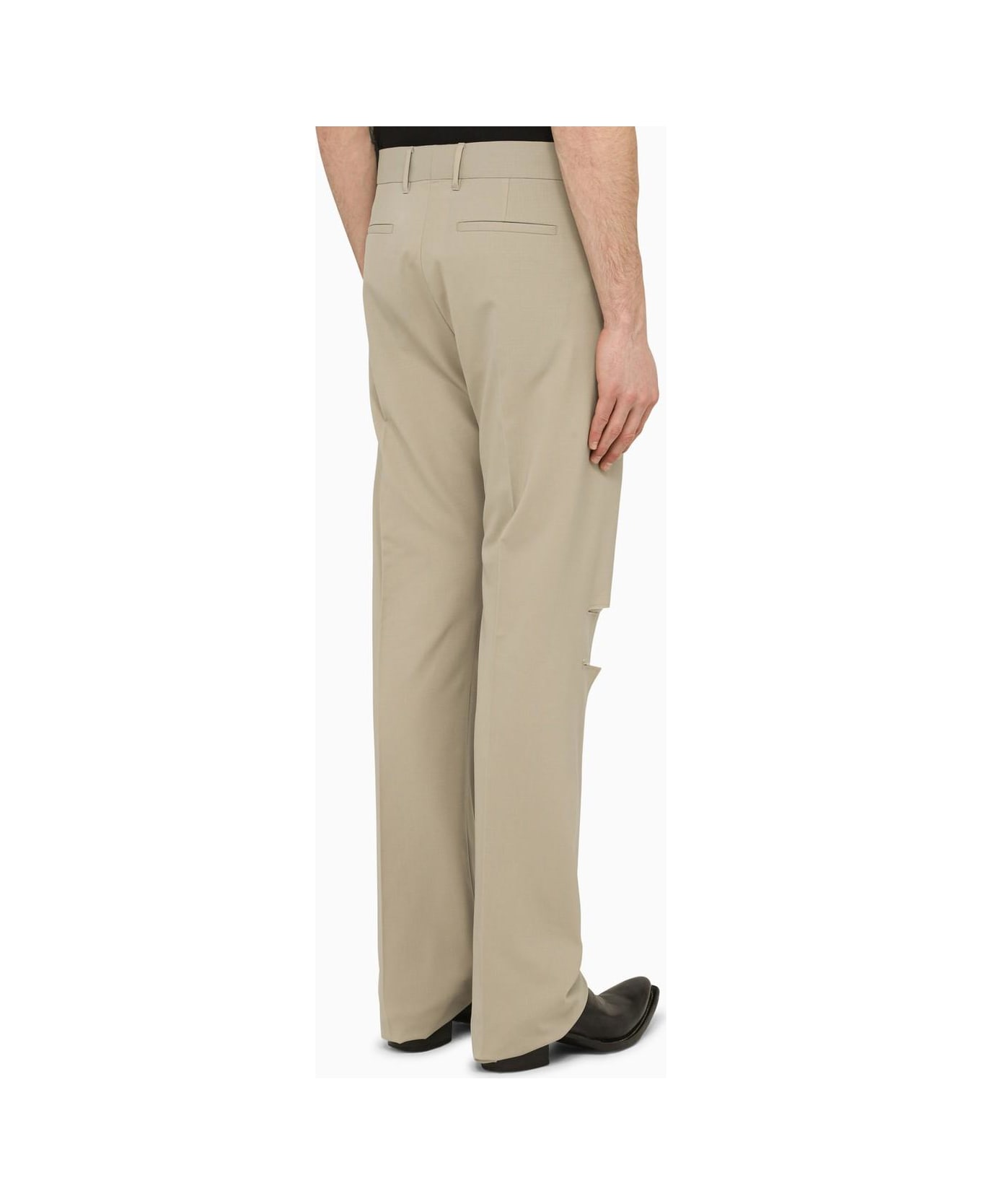Givenchy Stone Tailored Trousers With Wear