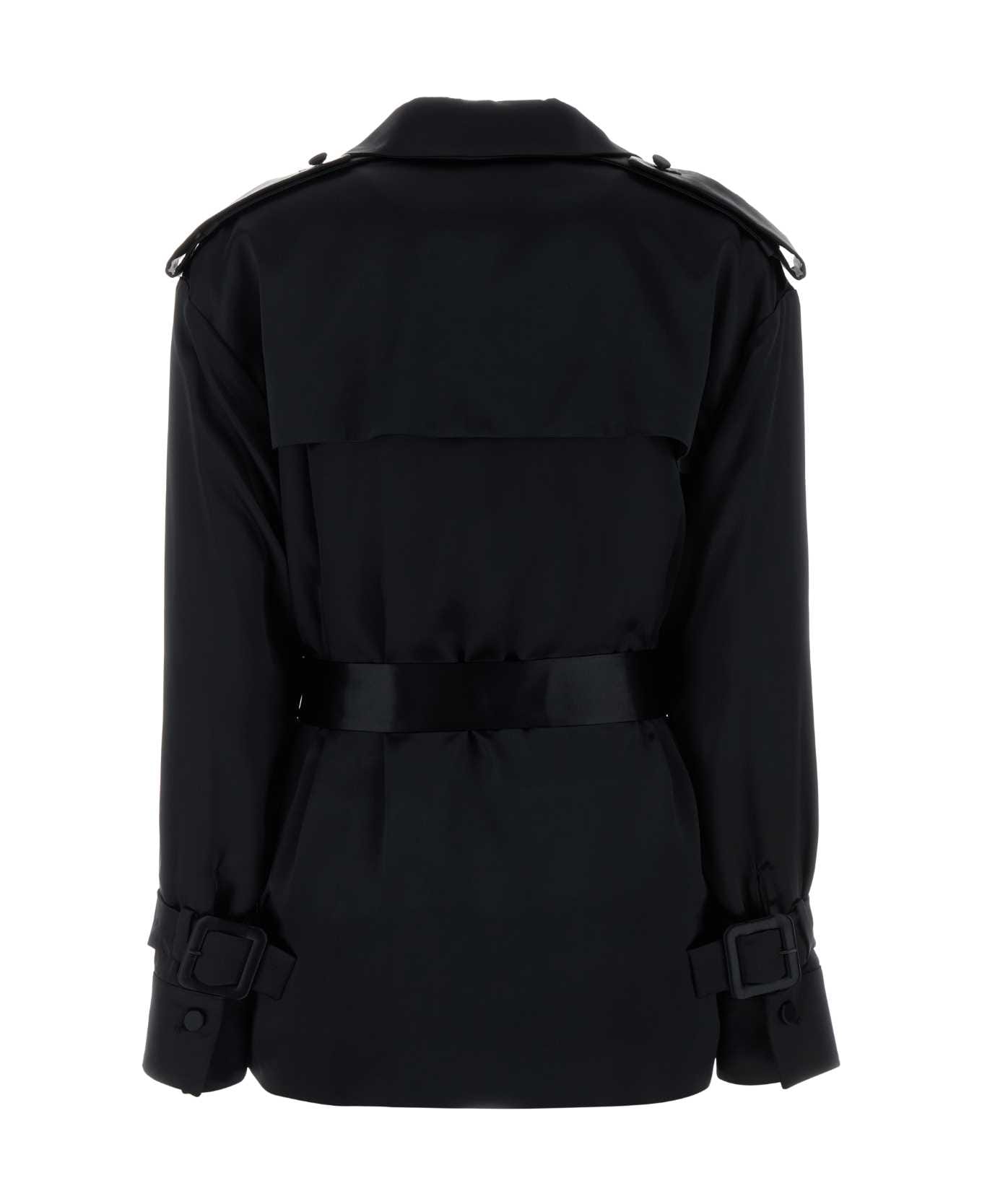 Ferragamo Black Satin Blazer - NERO