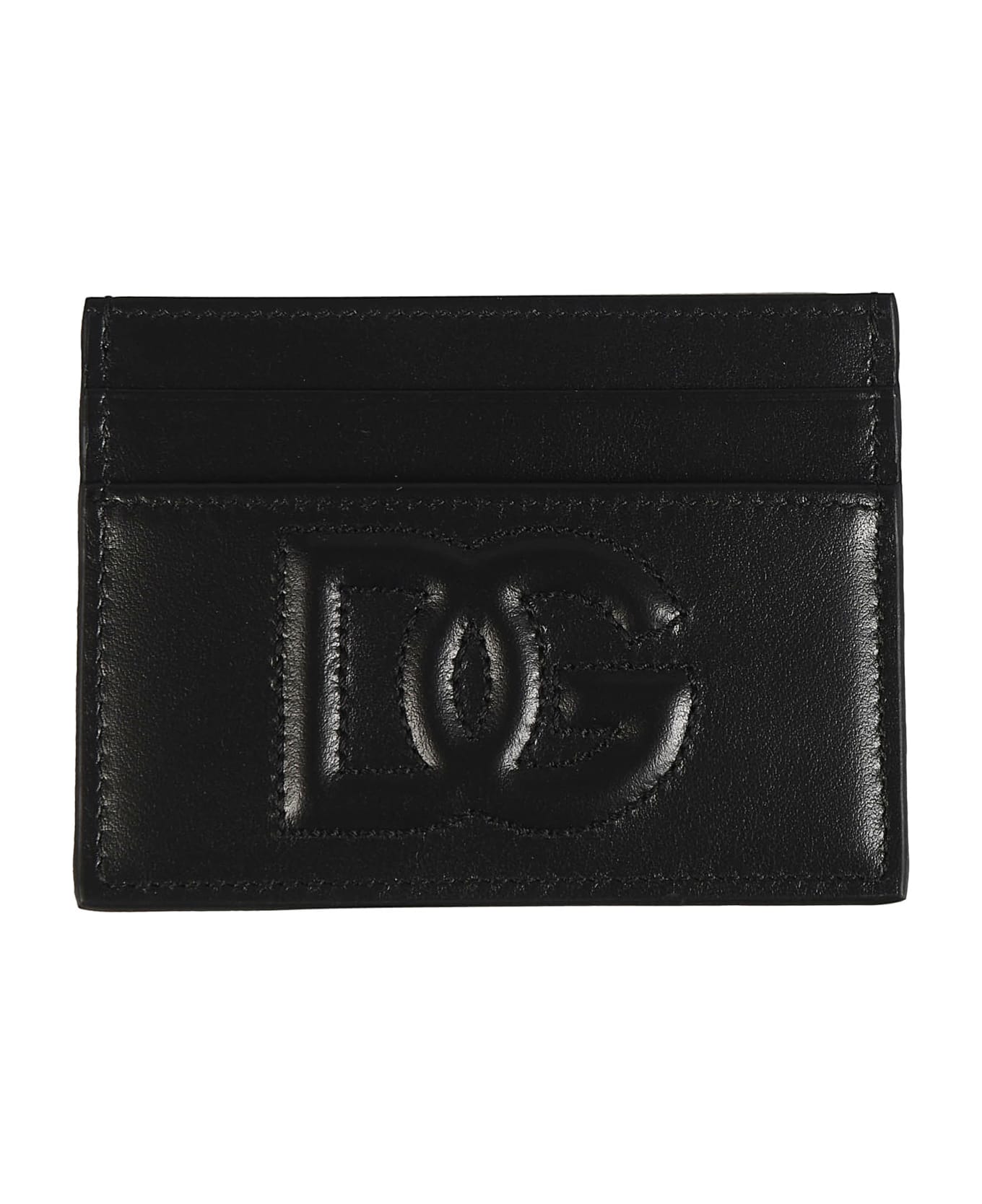 Dolce & Gabbana Logo Quilt Card Case - Black