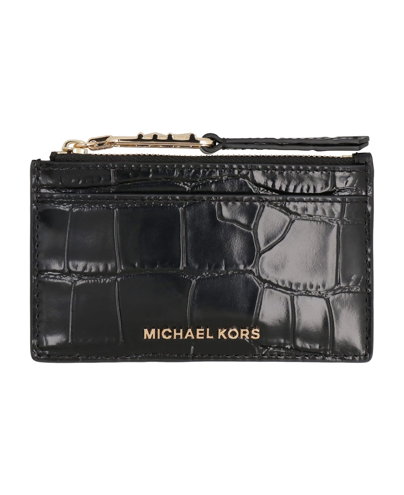 MICHAEL Michael Kors Printed Leather Card Holder - black