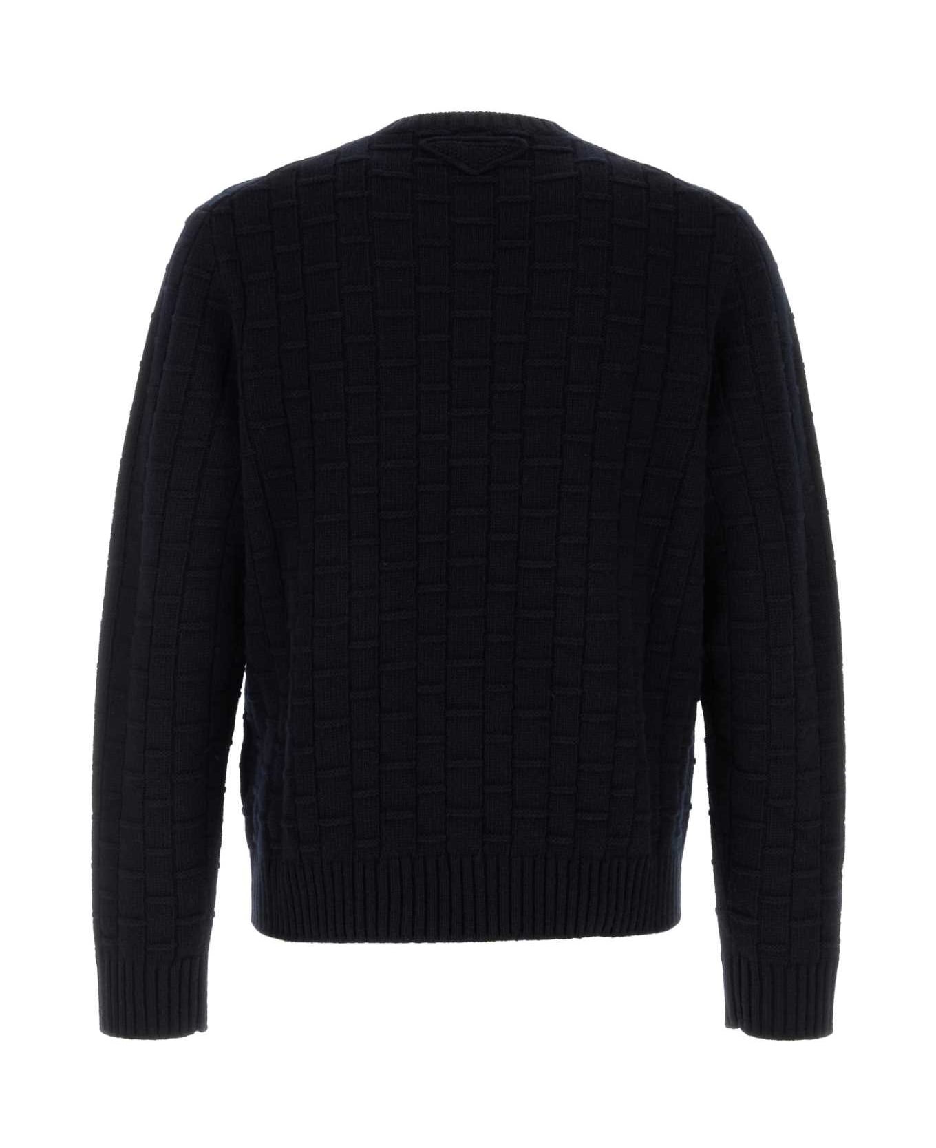 Prada Midnight Blue Wool Blend Sweater - BLEU