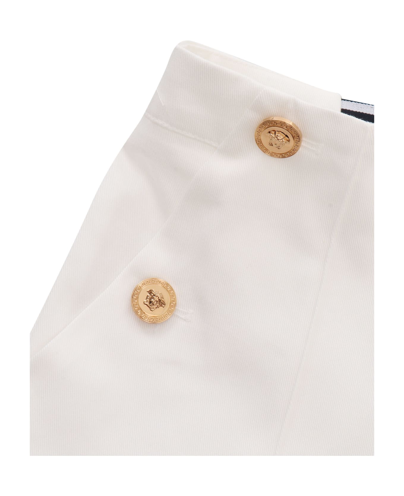 Versace White High-waisted Shorts - WHITE
