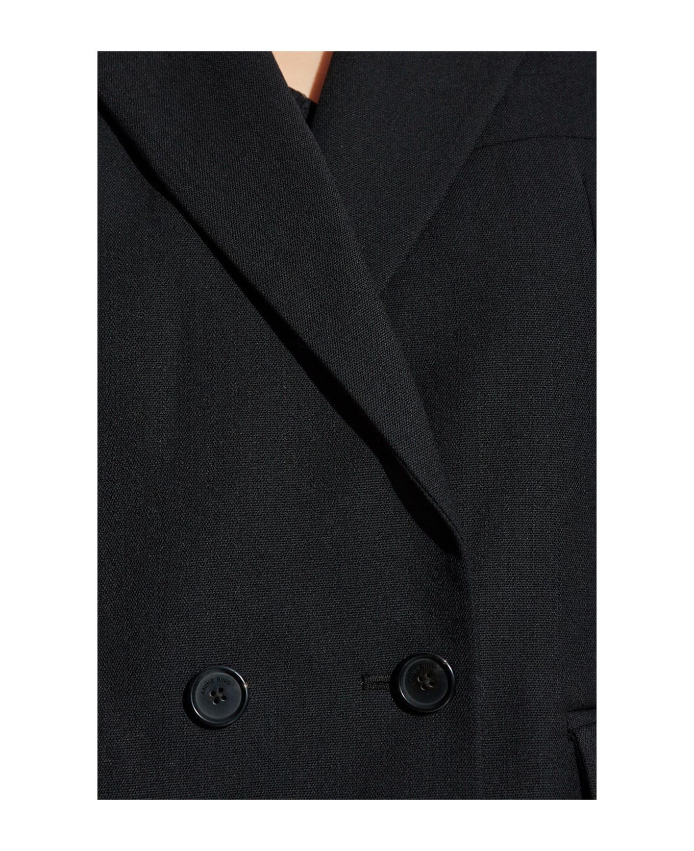 Anine Bing Double-breasted Blazer - BLACK
