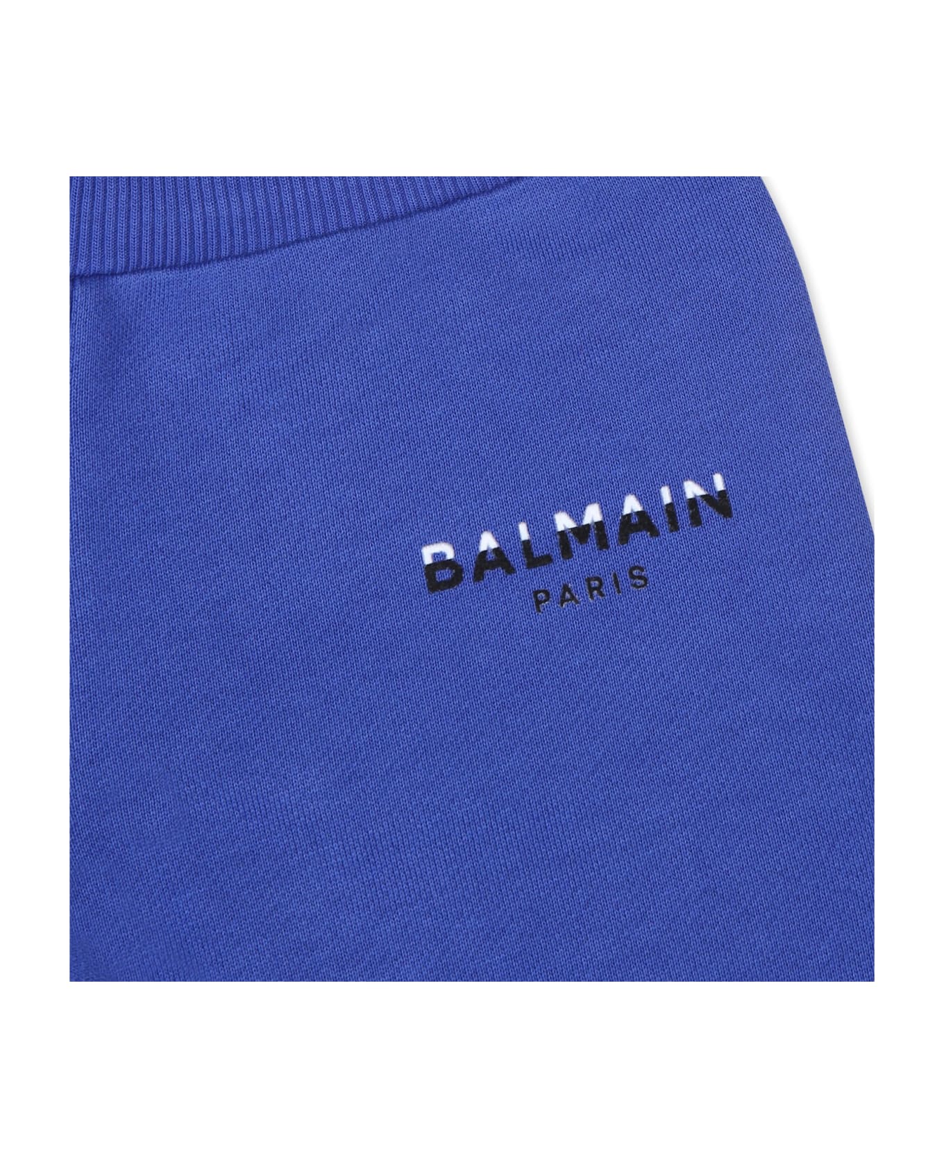 Balmain Light Blue Trousers For Babykids With Logo - Light Blue